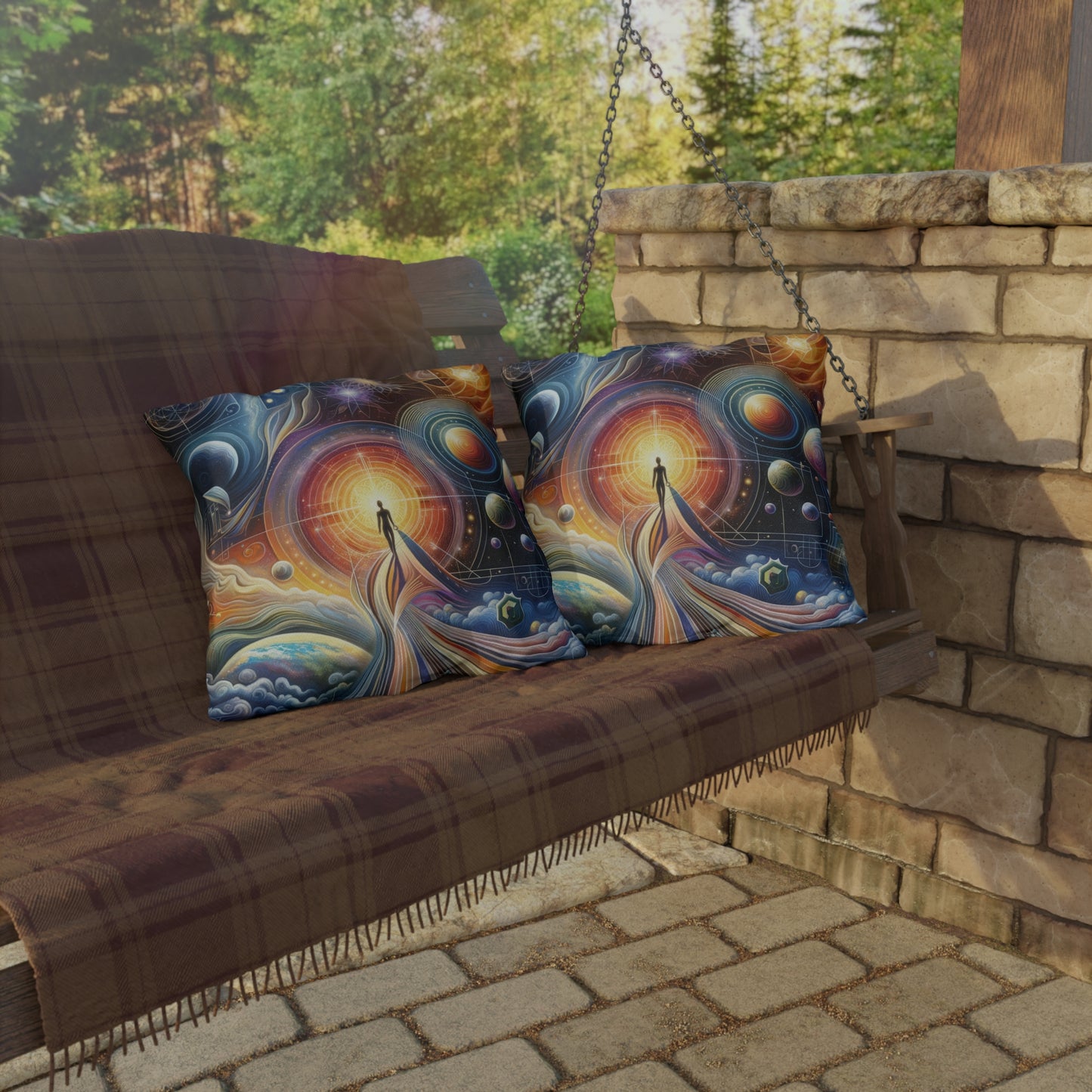Unified Cosmic Alignment Outdoor Pillows