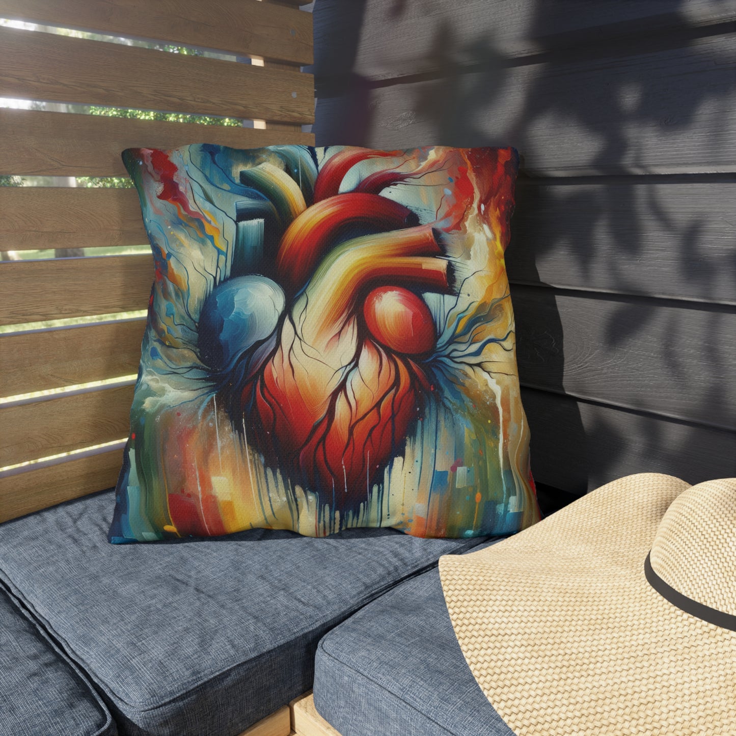 Humanity Heart Unveiled Outdoor Pillows