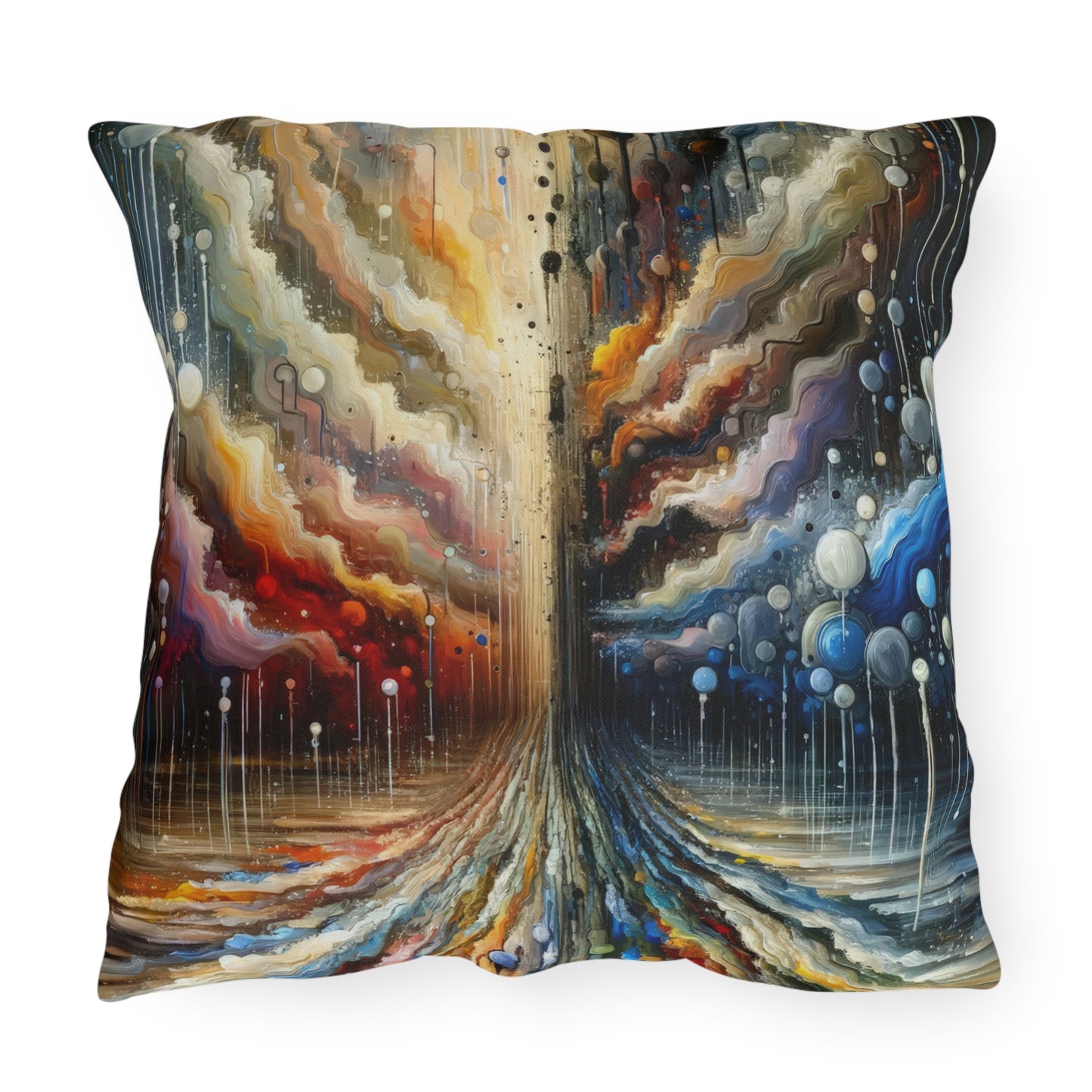 Linguistic Resonance Cascade Outdoor Pillows