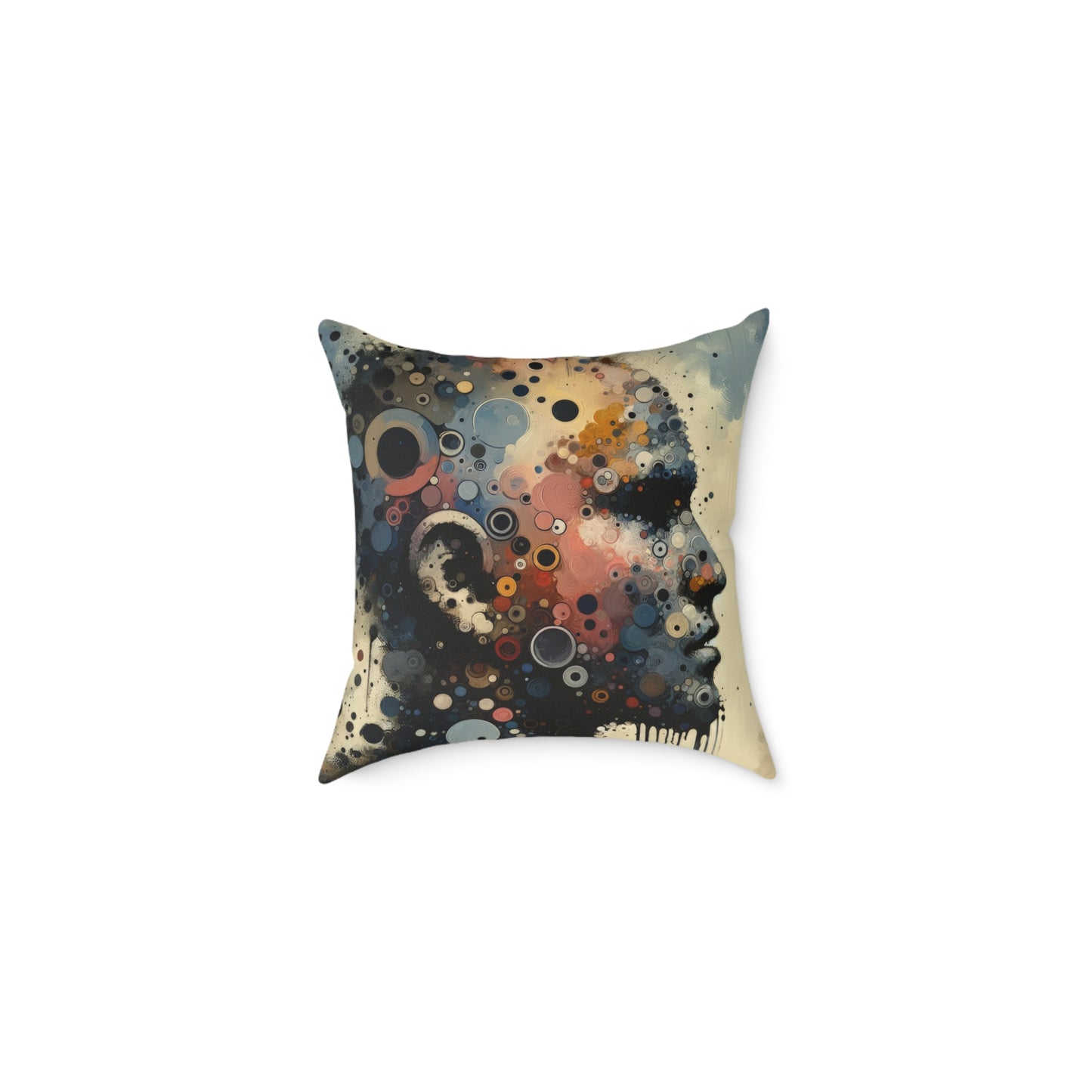 Reflective Tachism Contemplation Spun Polyester Pillow