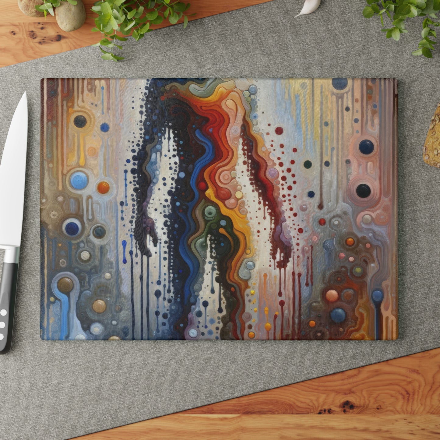 Connectedness Contours Wellness Glass Cutting Board