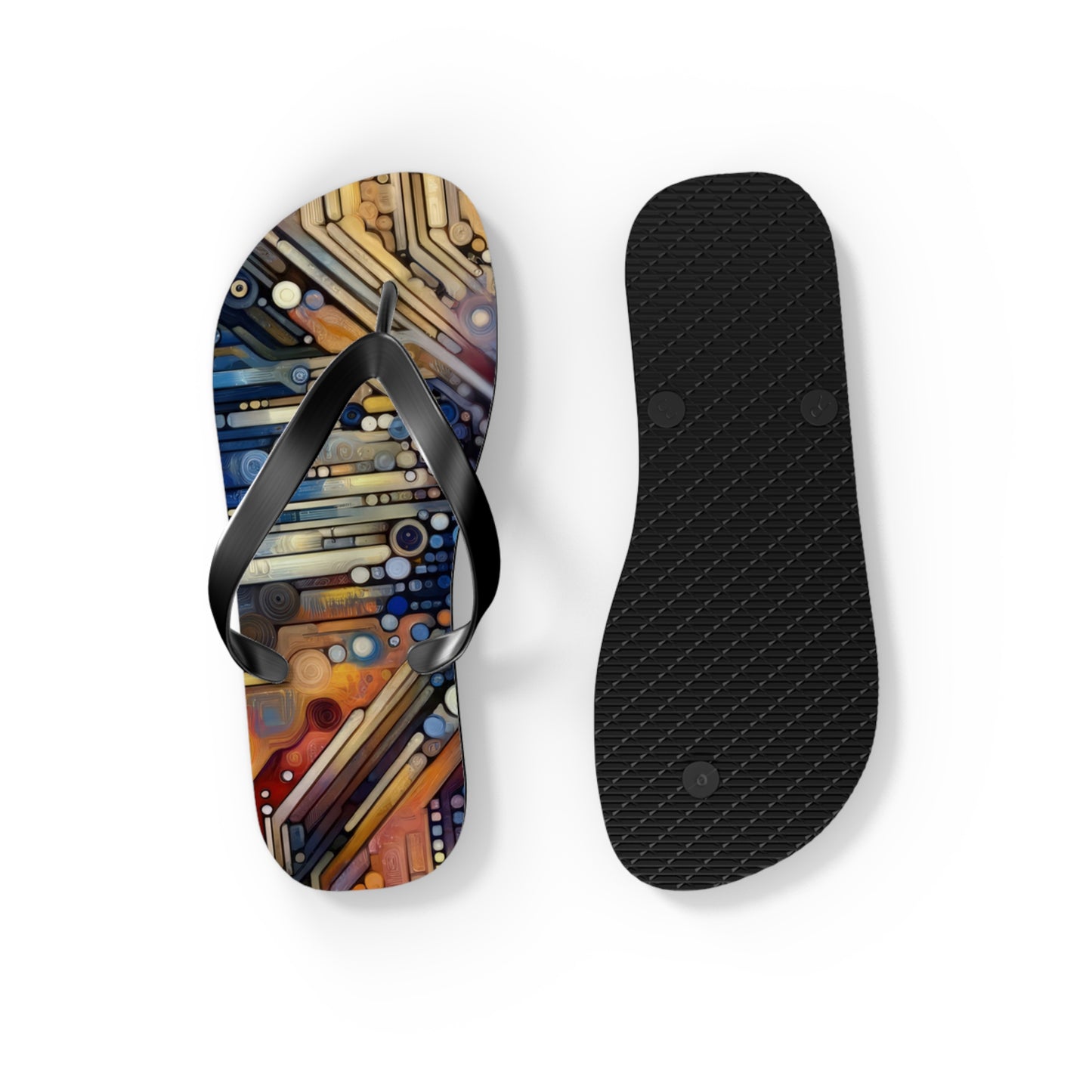 Digital Rhythm Tapestry Flip Flops