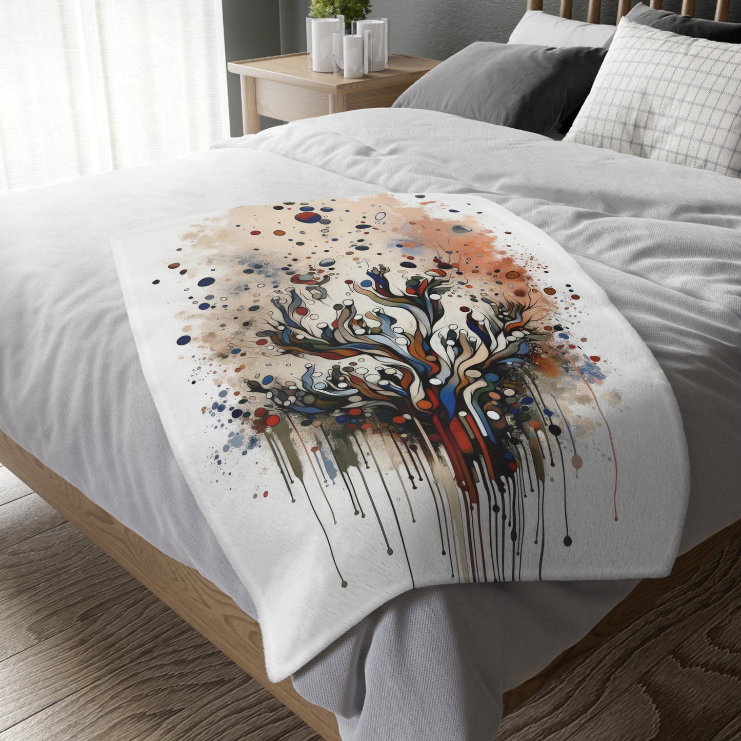 Intentional Unity Splashes Velveteen Microfiber Blanket (Two-sided print)
