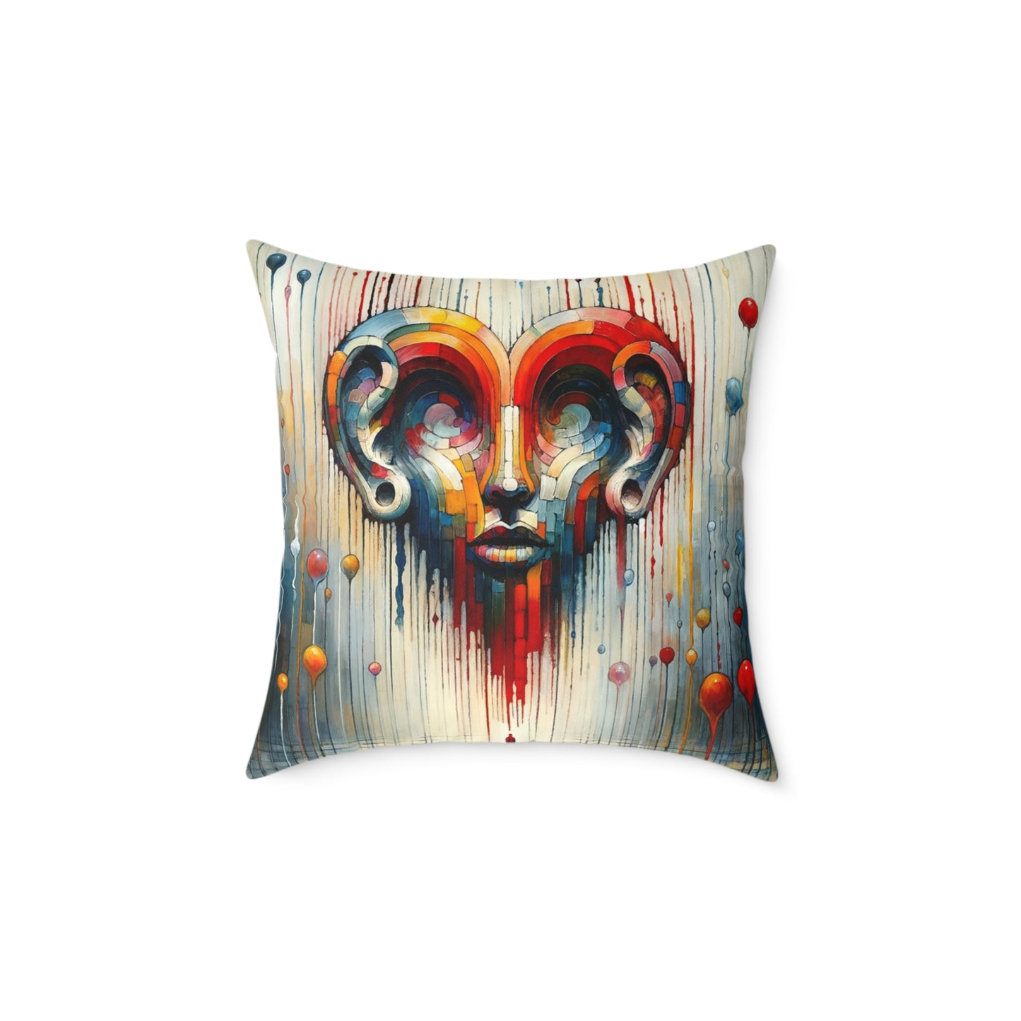 Ears Heart Expression Spun Polyester Pillow