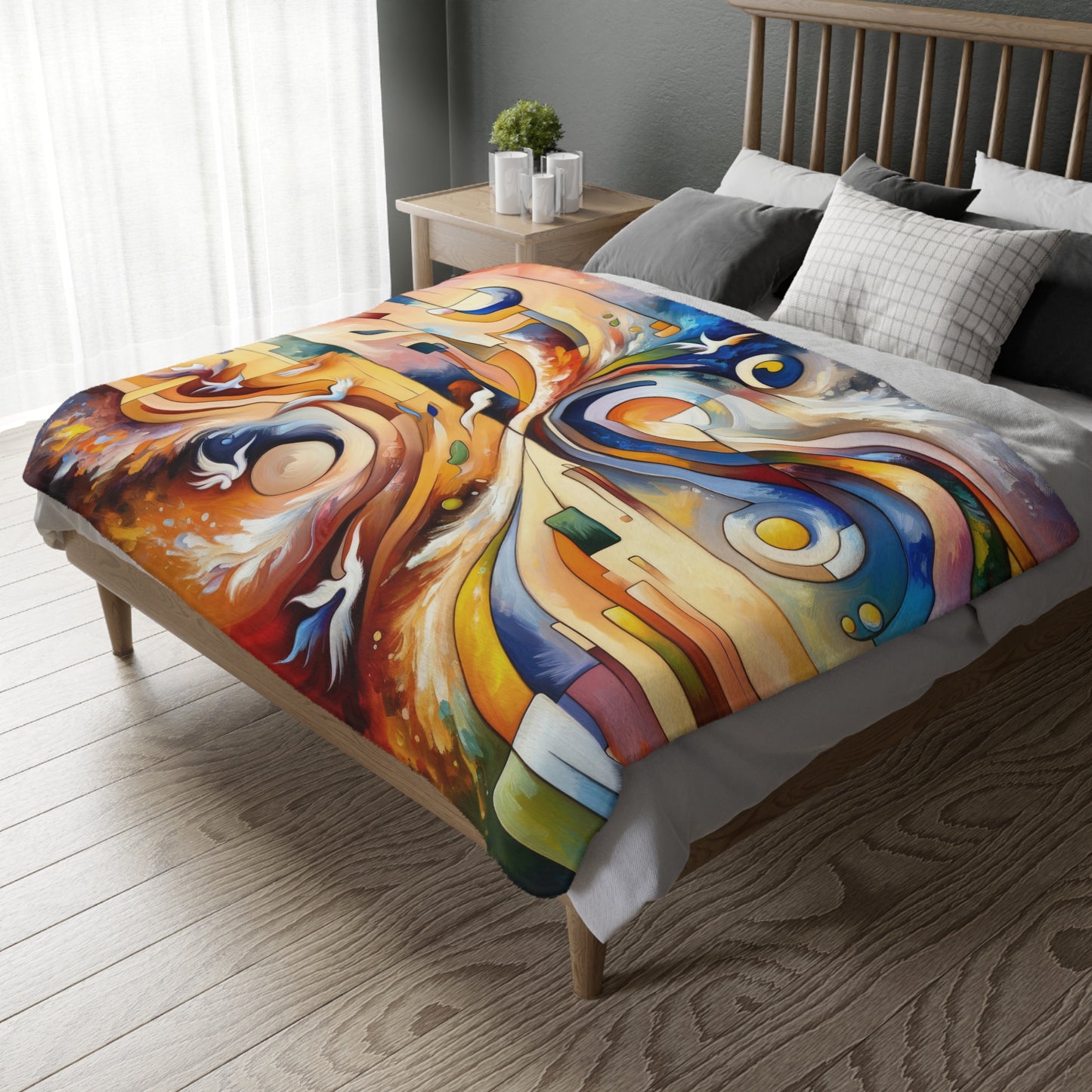 Companionable Lightness Journey Velveteen Microfiber Blanket (Two-sided print)