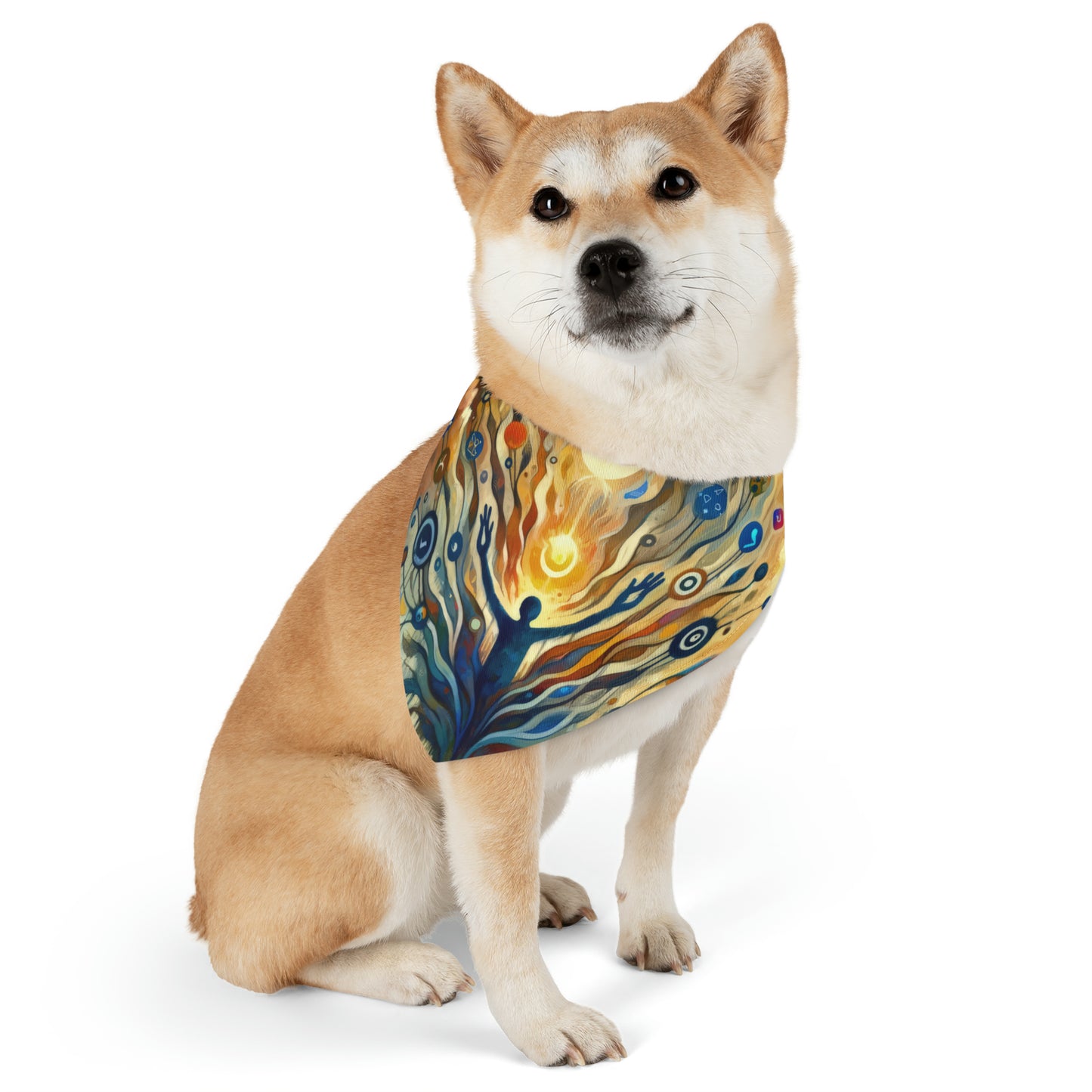 Reflective Digital Meditation Pet Bandana Collar