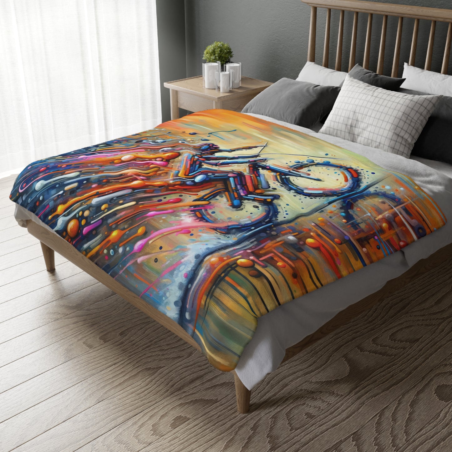 Vibrant Dynamic Sovereignty Velveteen Microfiber Blanket (Two-sided print)