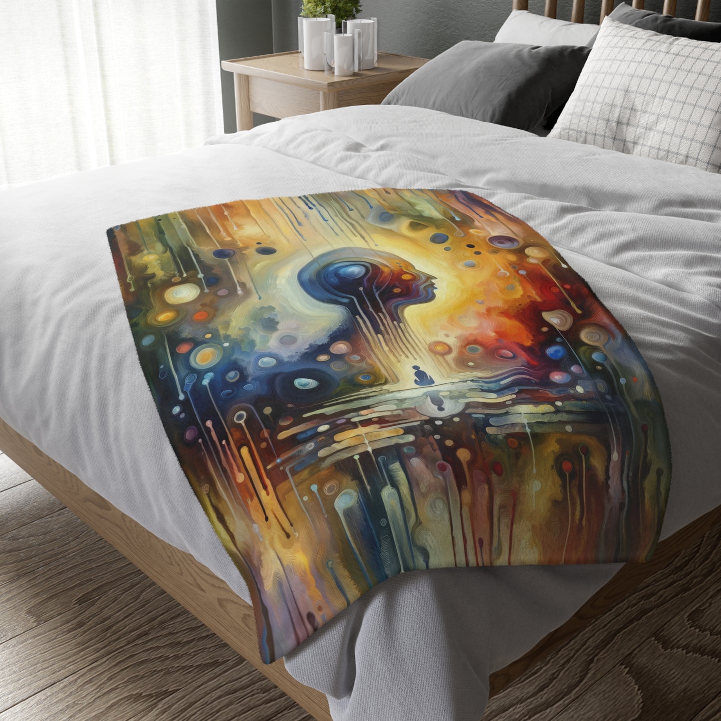 Reflective Oneness Healing Velveteen Microfiber Blanket (Two-sided print)