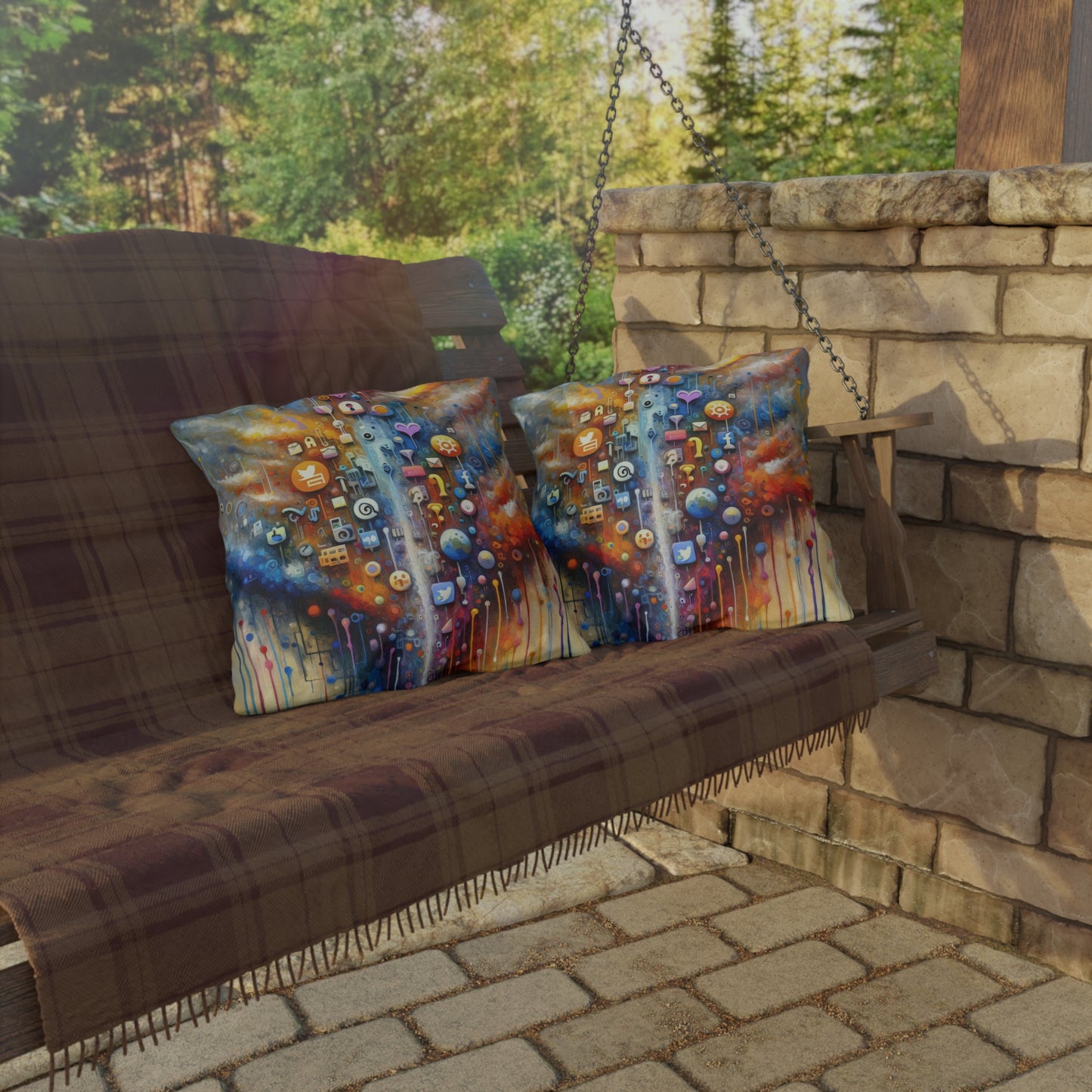 Digital Essence Revelation Outdoor Pillows
