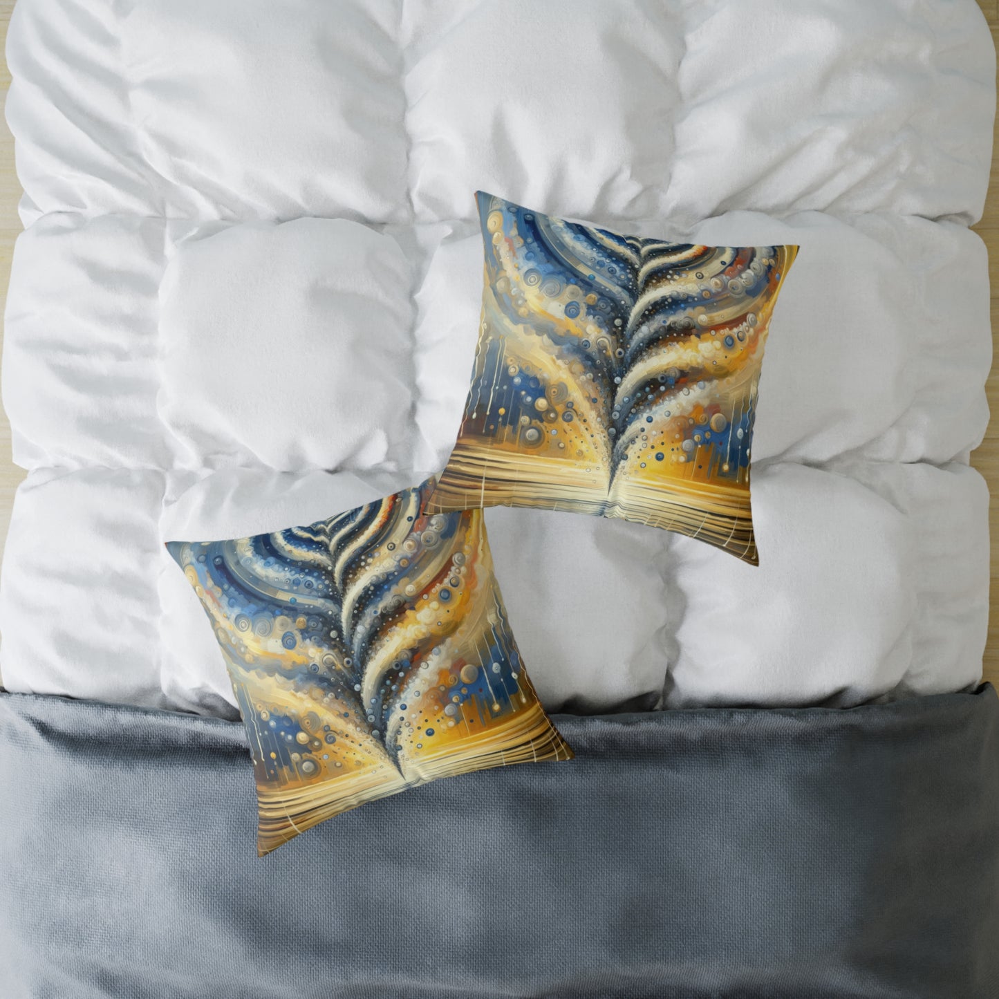 Ripple Effect Abstraction Spun Polyester Pillow