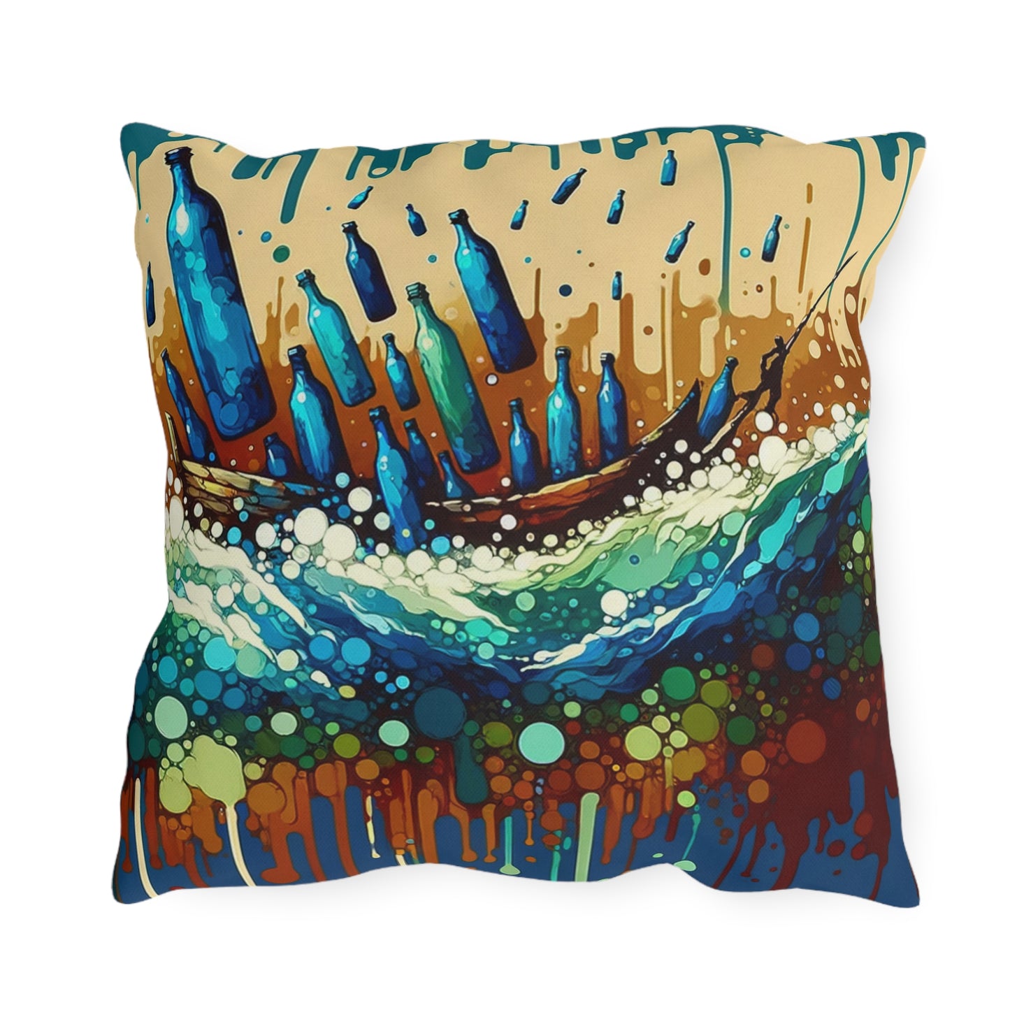 Oceanic Bottle Rescue Outdoor Pillows