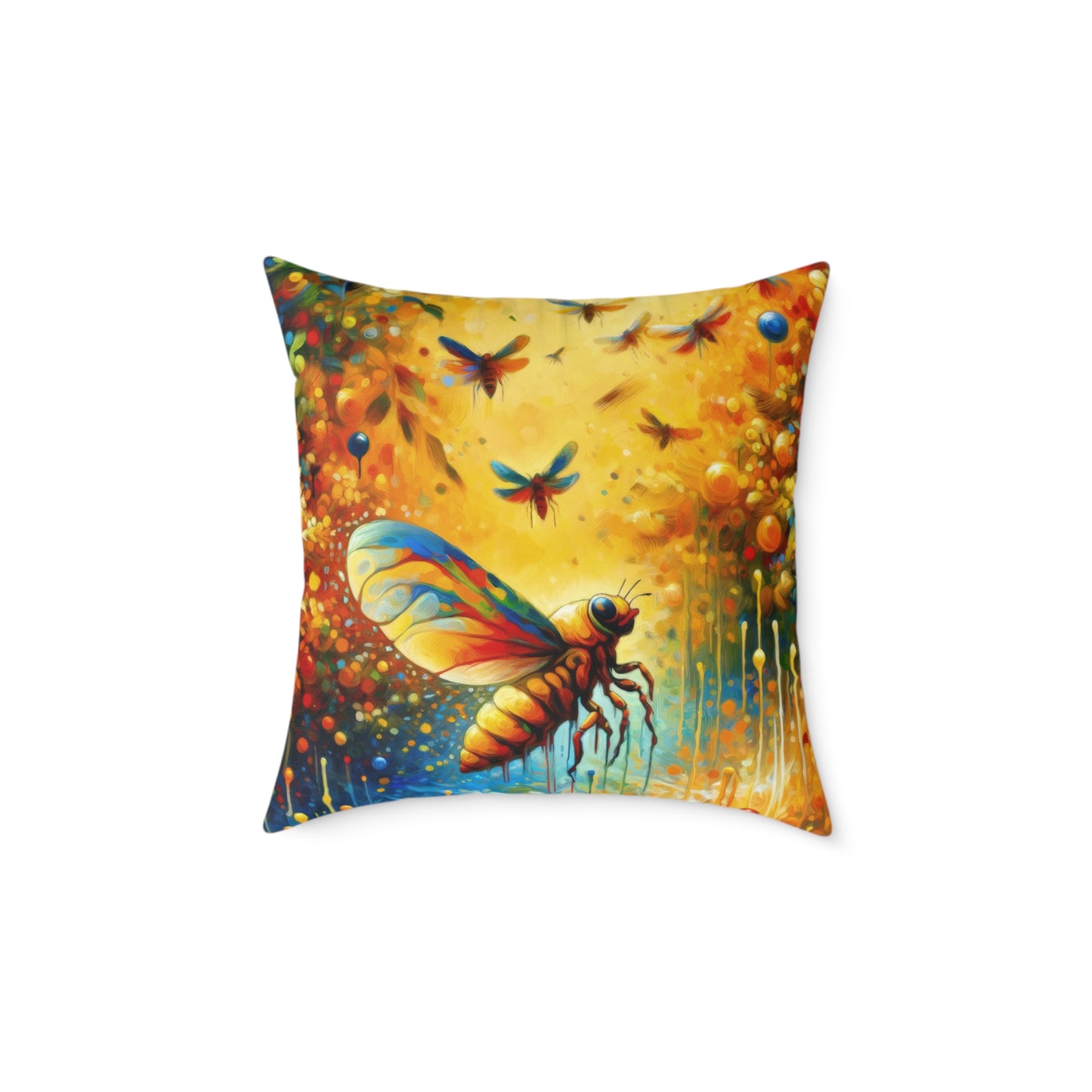 Seasonal Cicada Vibrance Spun Polyester Pillow