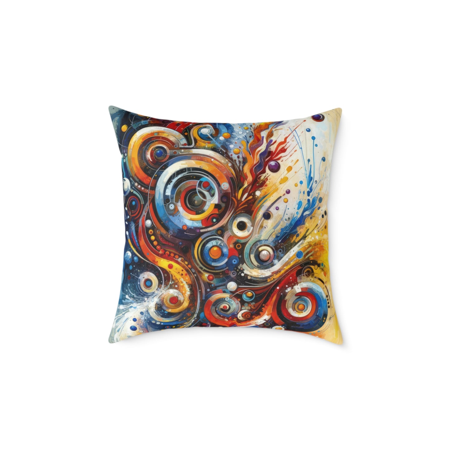 Harmonic Abstract Synergy Spun Polyester Pillow
