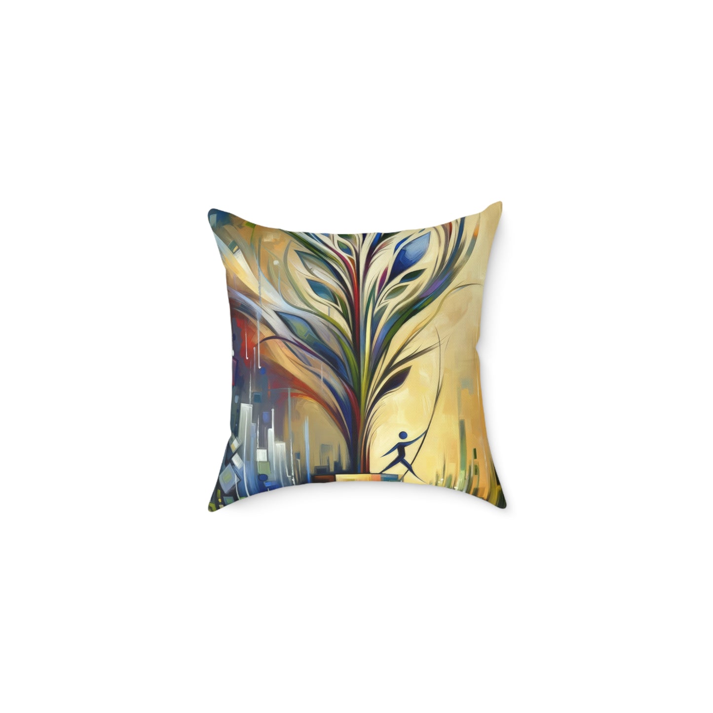Pruning Distraction Tachism Spun Polyester Pillow