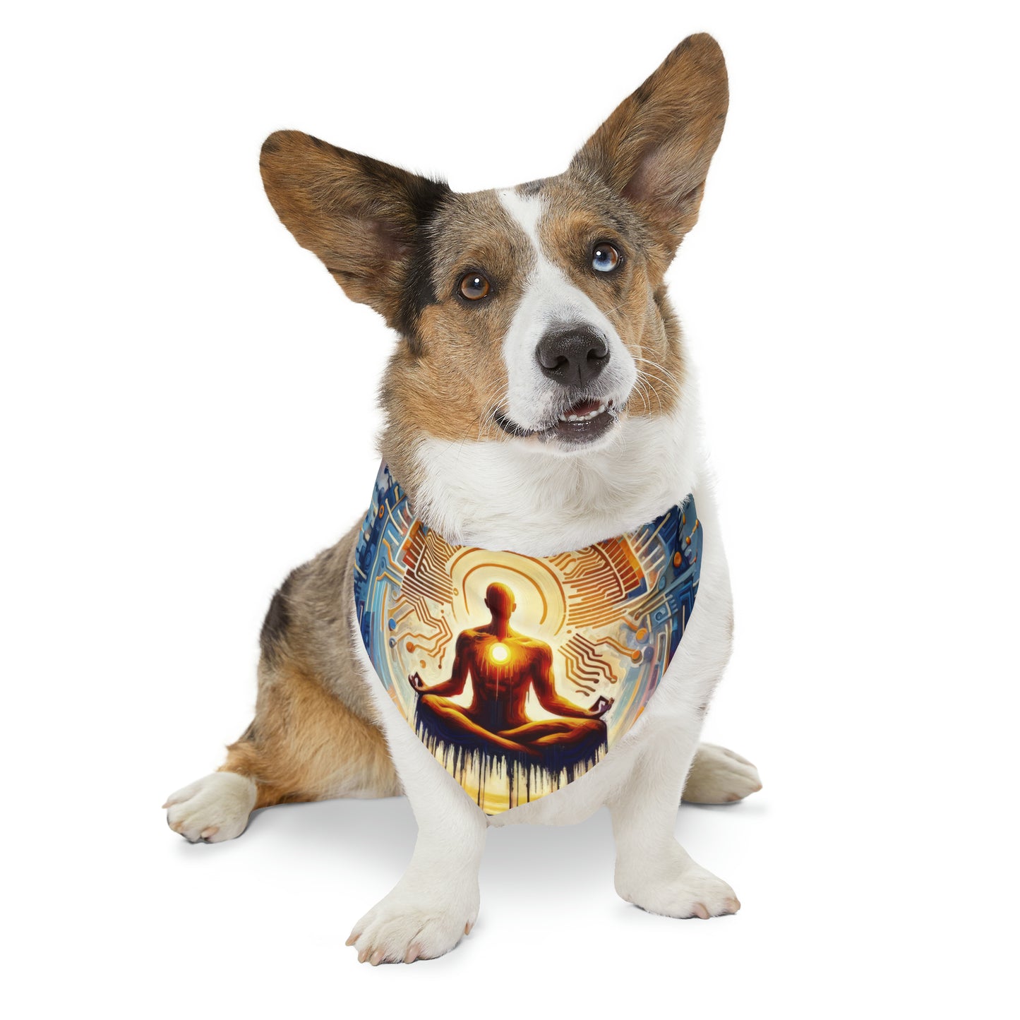 Meditative Technological Fusion Pet Bandana Collar