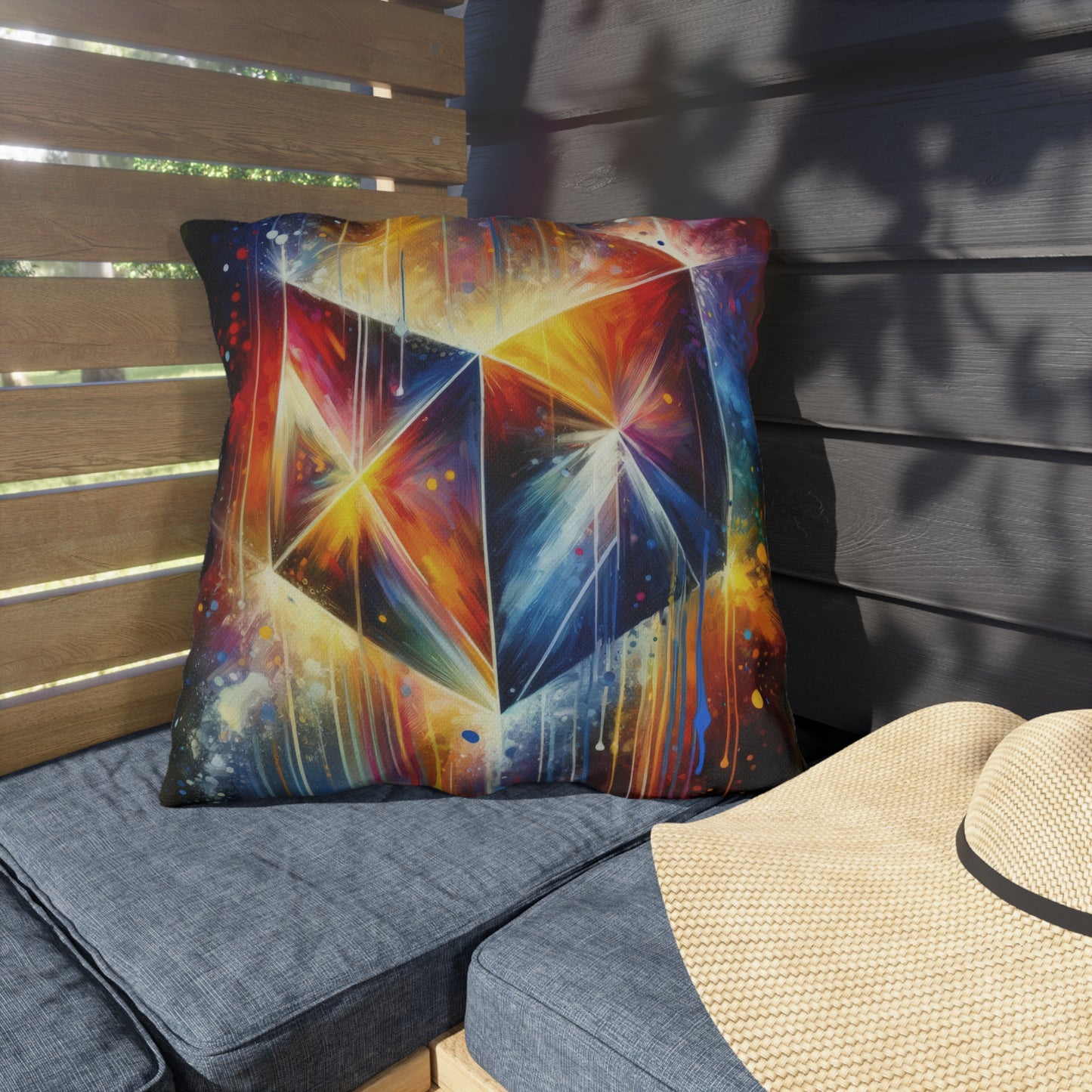 Prismatic Light Spectrum Outdoor Pillows