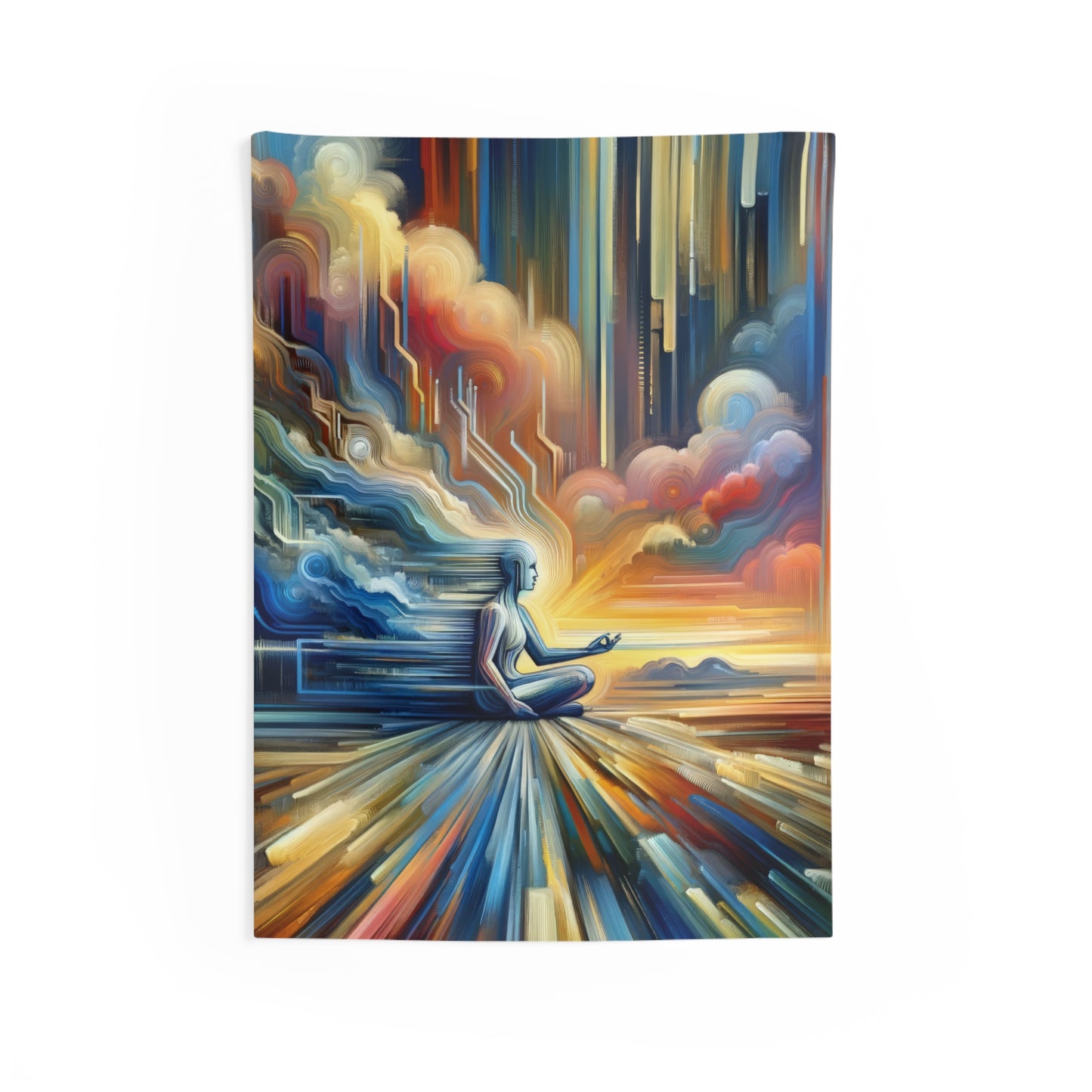 Eternal Digital Meditation Indoor Wall Tapestries