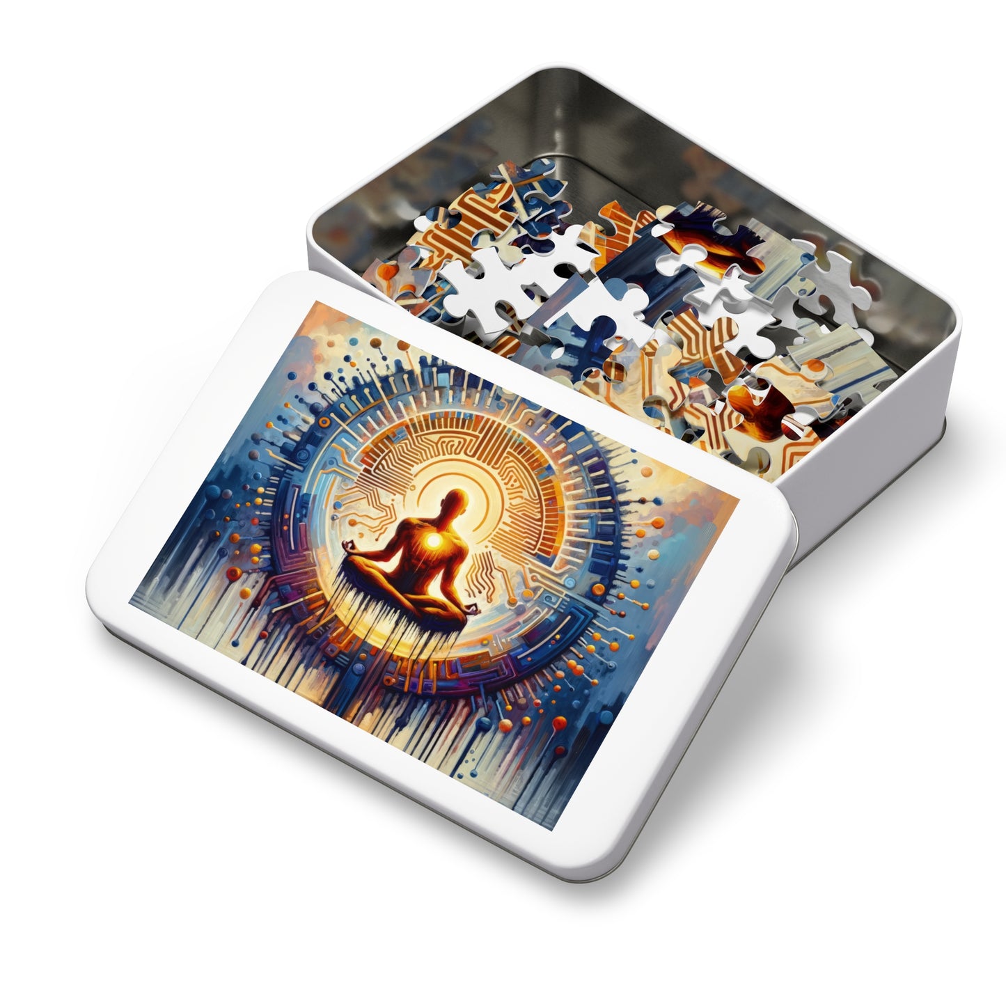 Meditative Technological Fusion Jigsaw Puzzle (30, 110, 252, 500,1000-Piece)