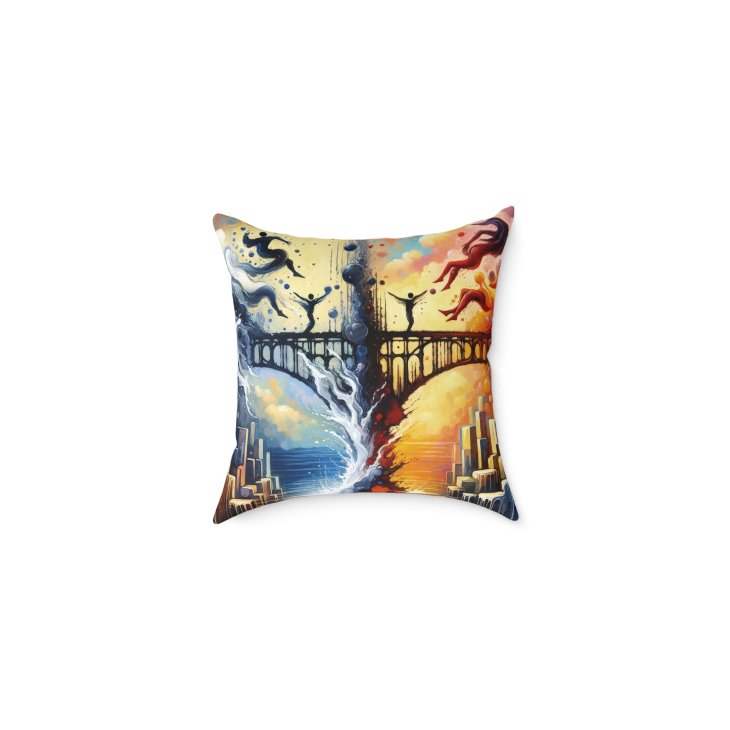 Faithful Diving Bridges Spun Polyester Pillow