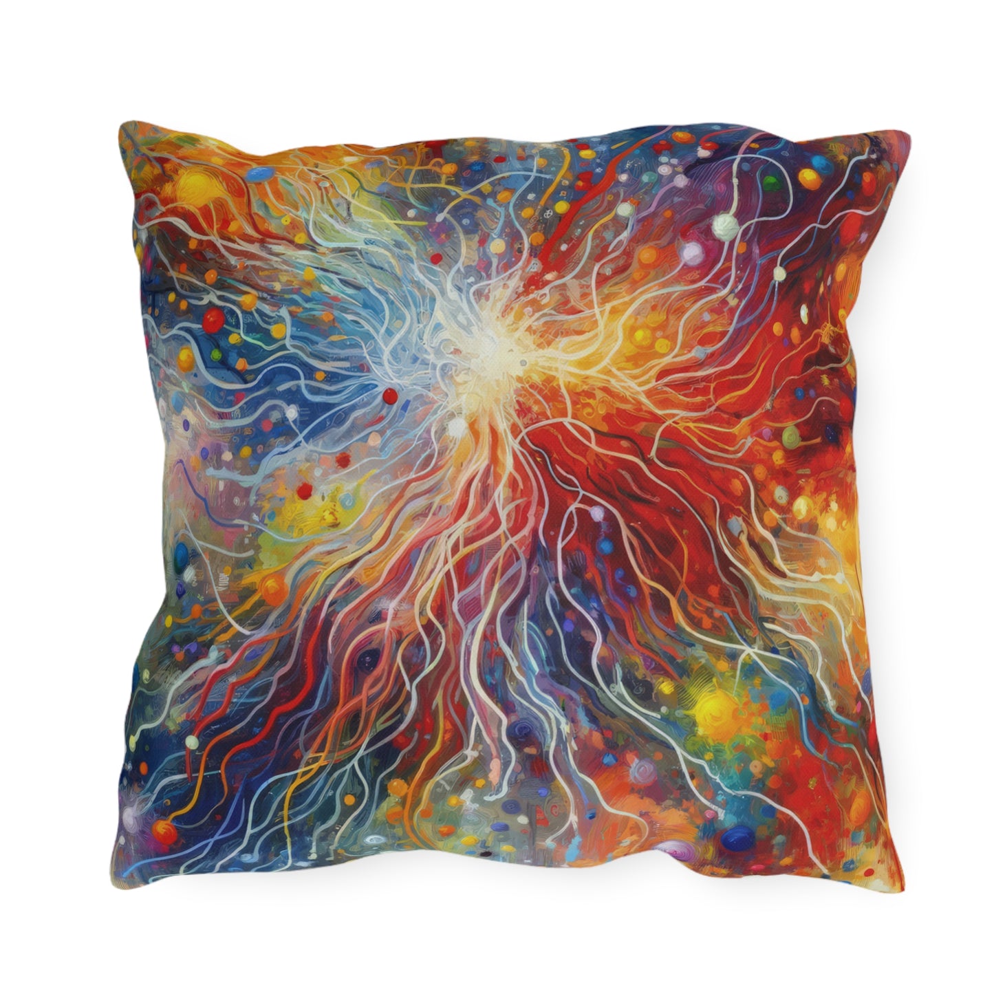 Emotive Yarn Explosion Outdoor Pillows