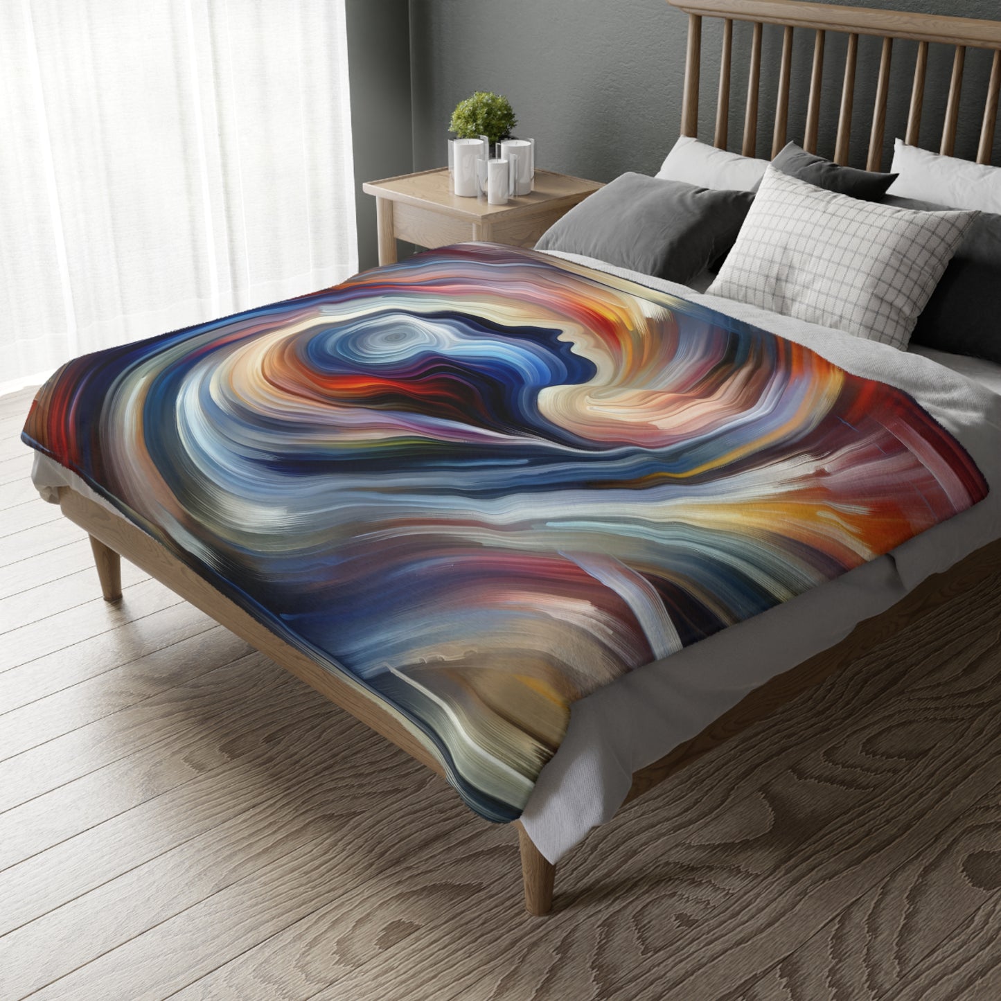 Harmonious Mindset Abstract Velveteen Microfiber Blanket (Two-sided print)