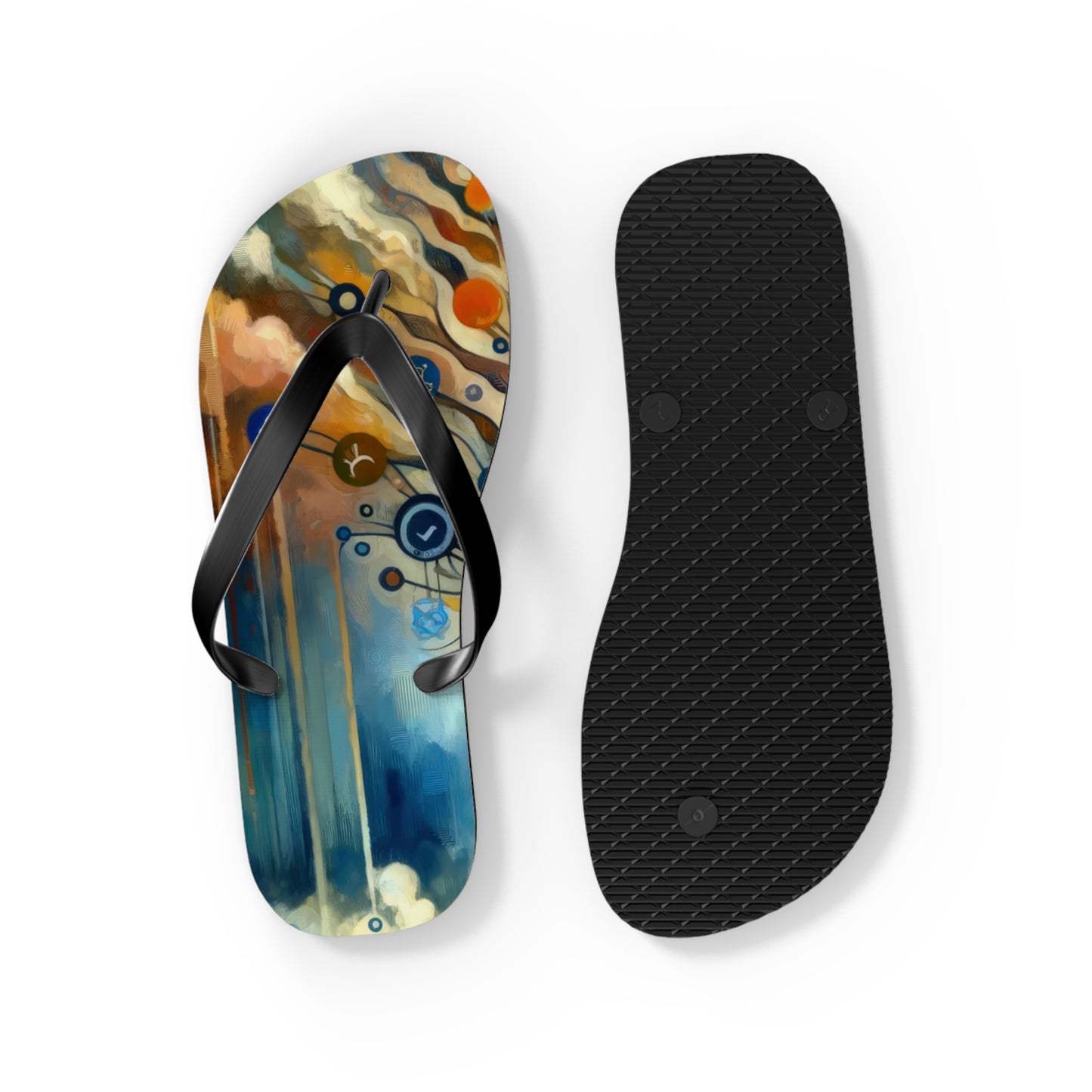 Reflective Digital Meditation Flip Flops