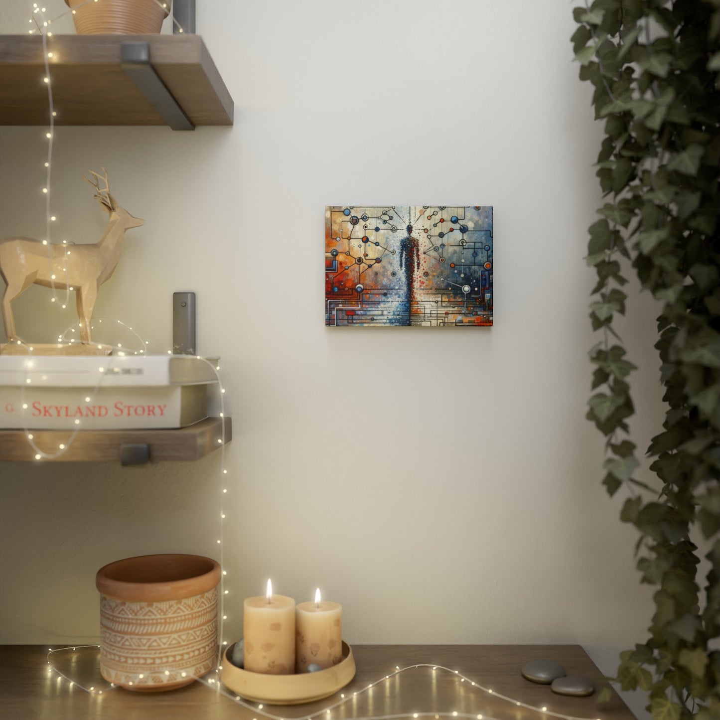 Technological Connectivity Bridge Canvas Photo Tile