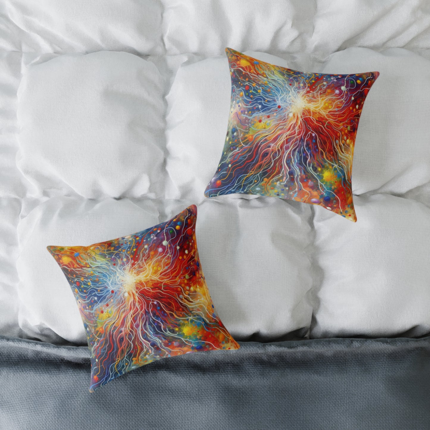 Emotive Yarn Explosion Spun Polyester Pillow