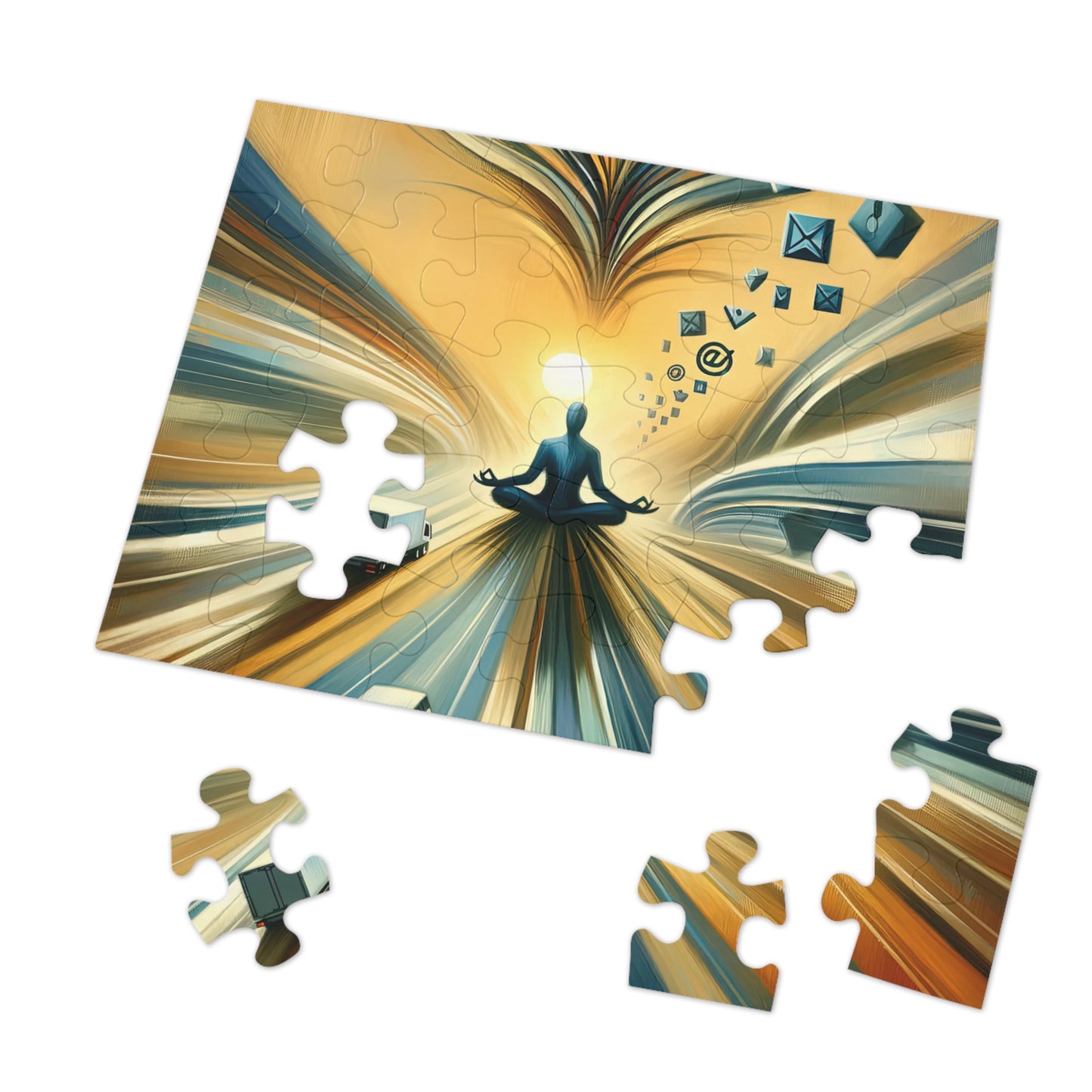 Meditative Commute Flow Jigsaw Puzzle (30, 110, 252, 500,1000-Piece)