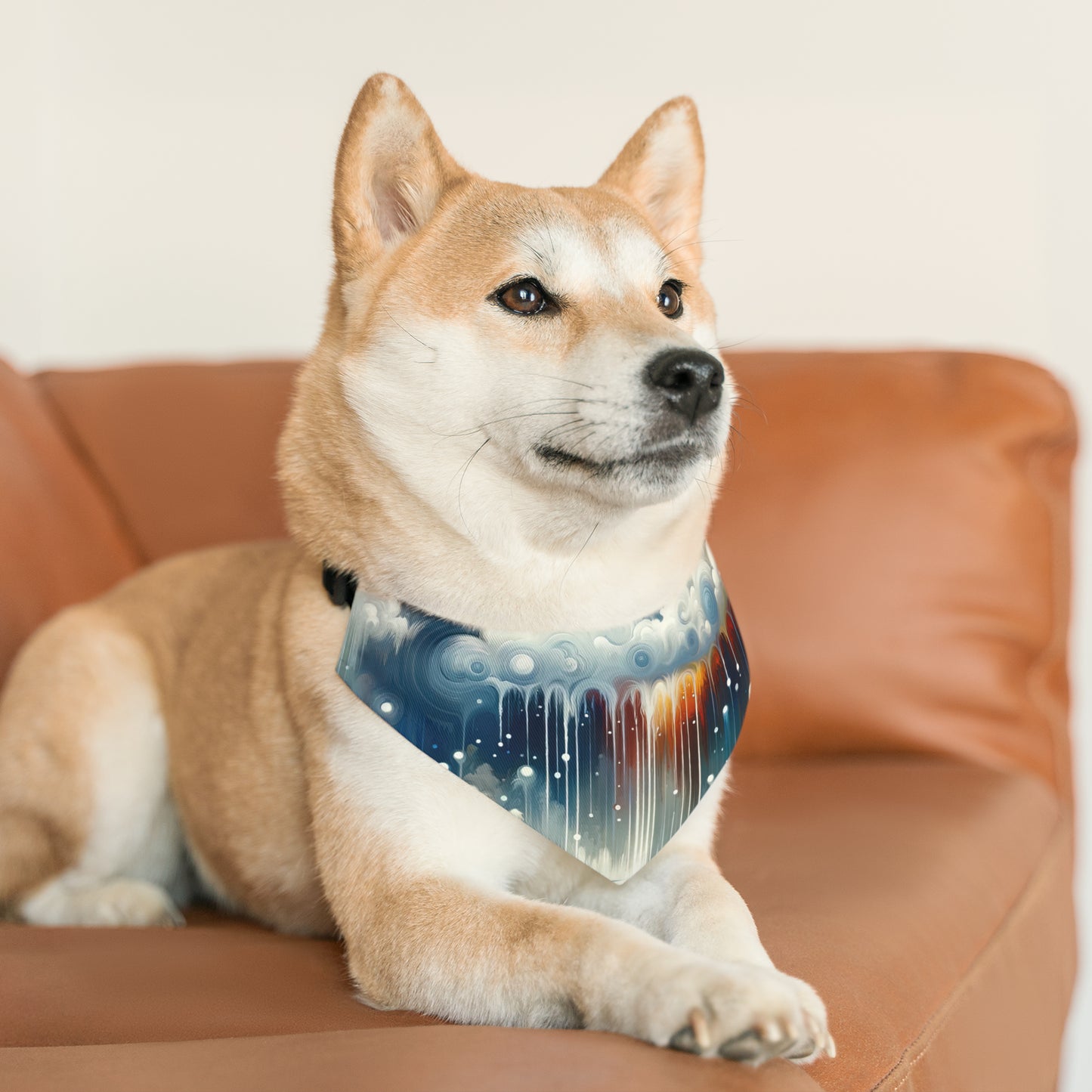 Grounding Silver Clouds Pet Bandana Collar