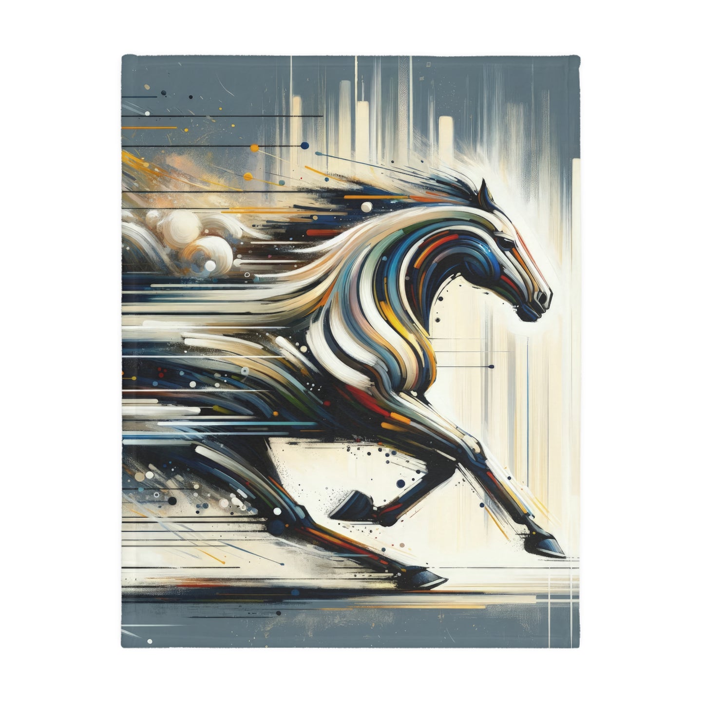 Hyperlinked Horsepower Gallop Velveteen Microfiber Blanket (Two-sided print)