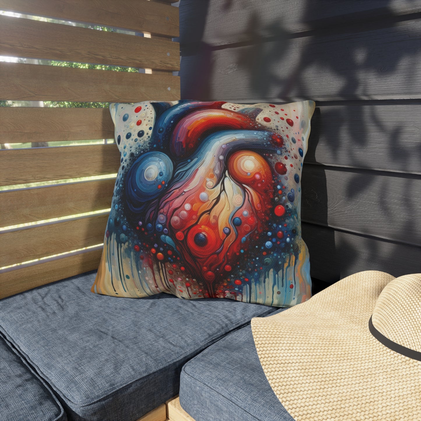 Empathetic Heart Expression Outdoor Pillows