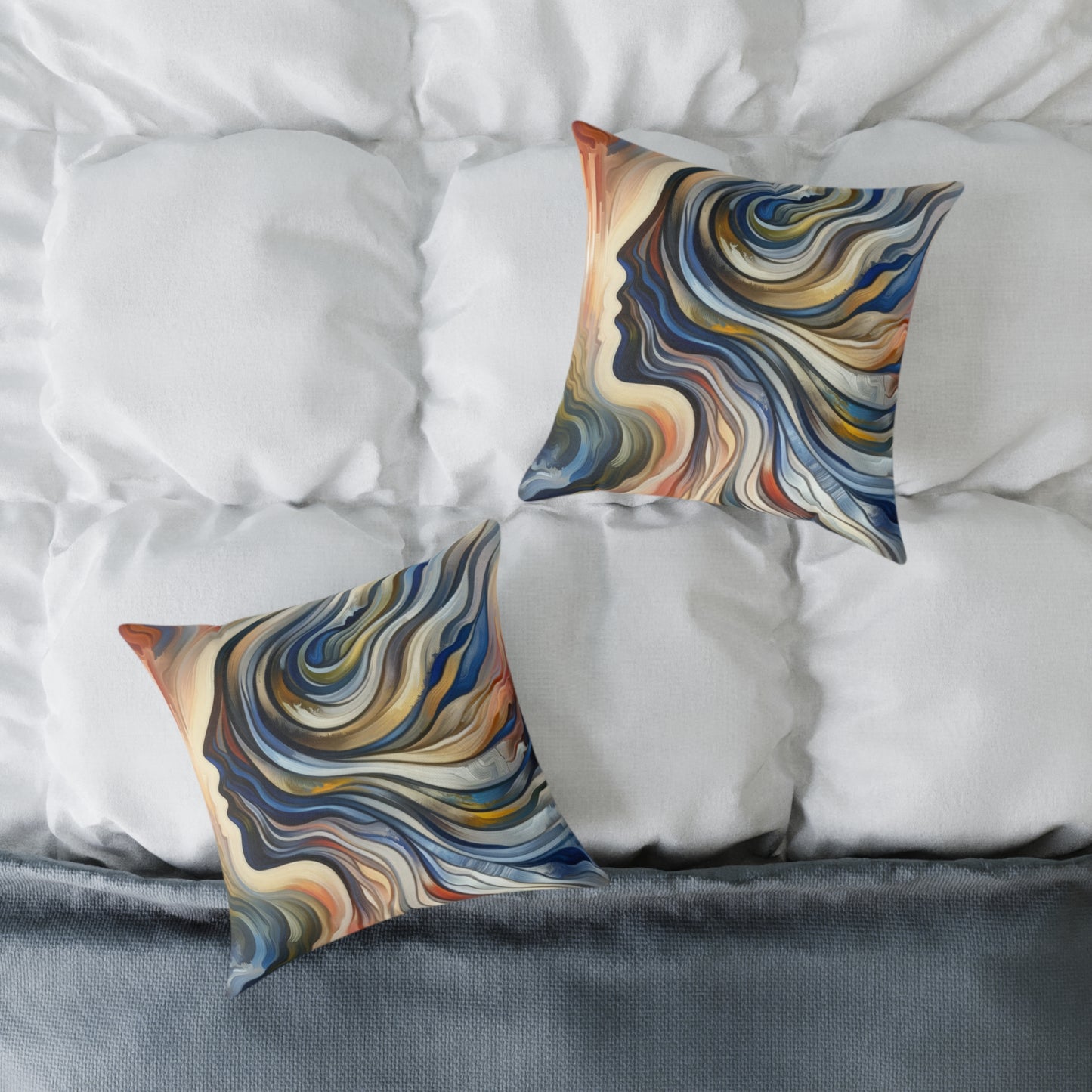 Diplomatic Emotional Currents Spun Polyester Pillow