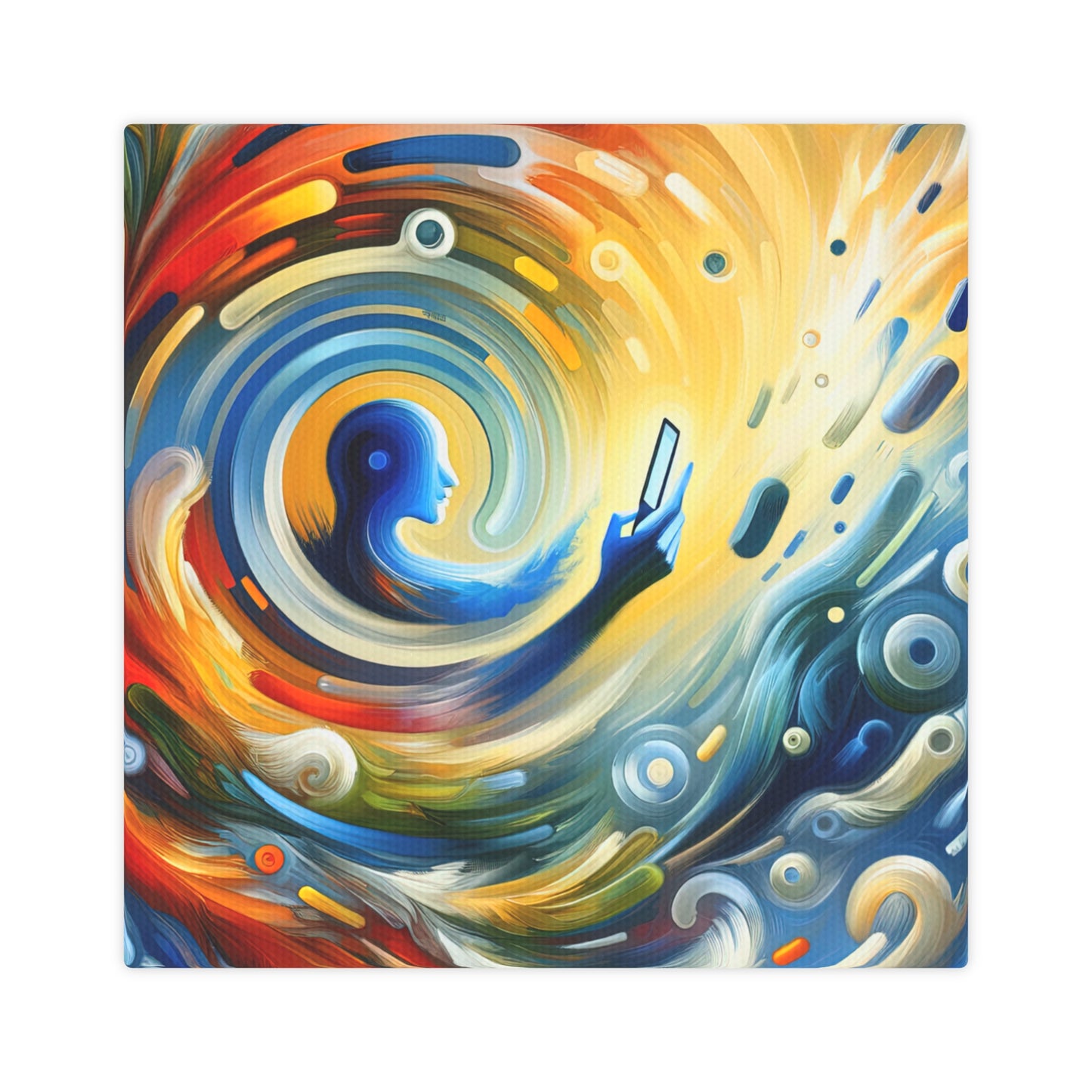 Swipe Connection Tachism Canvas Photo Tile