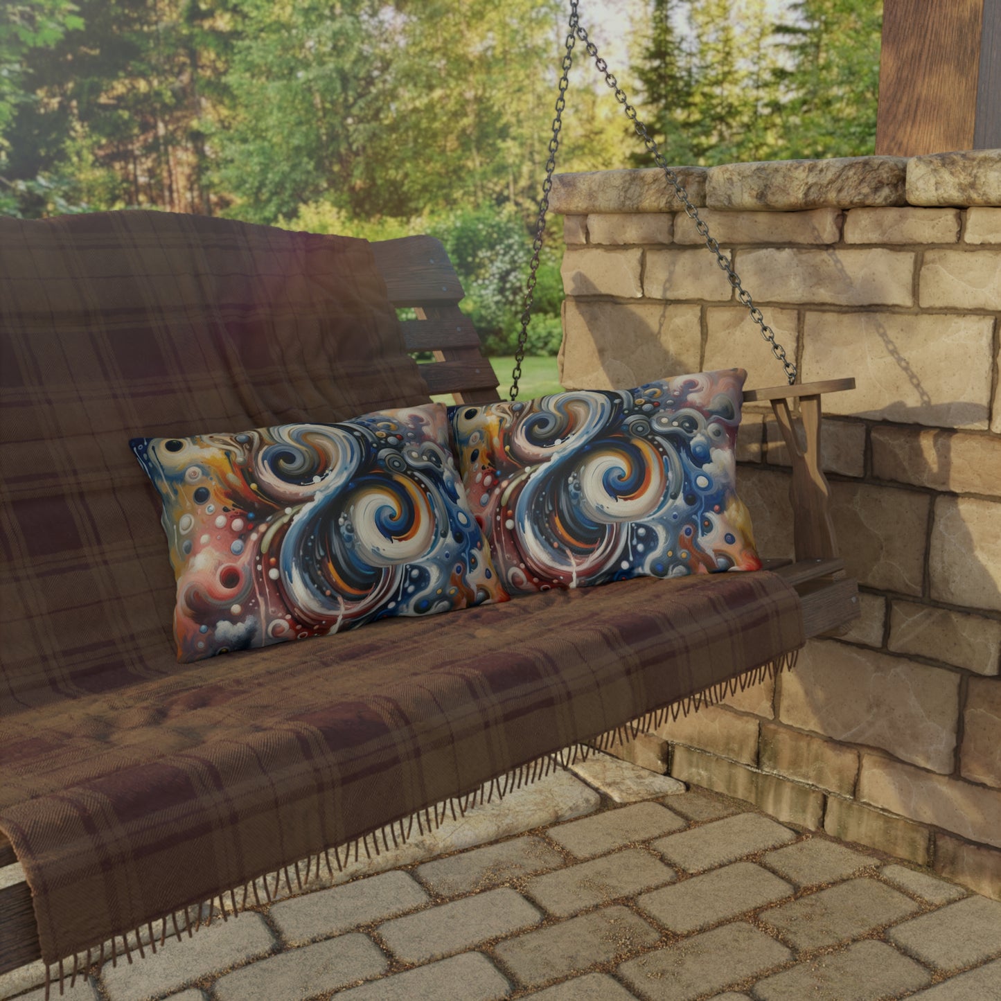 Paradoxical Embrace Tachism Outdoor Pillows