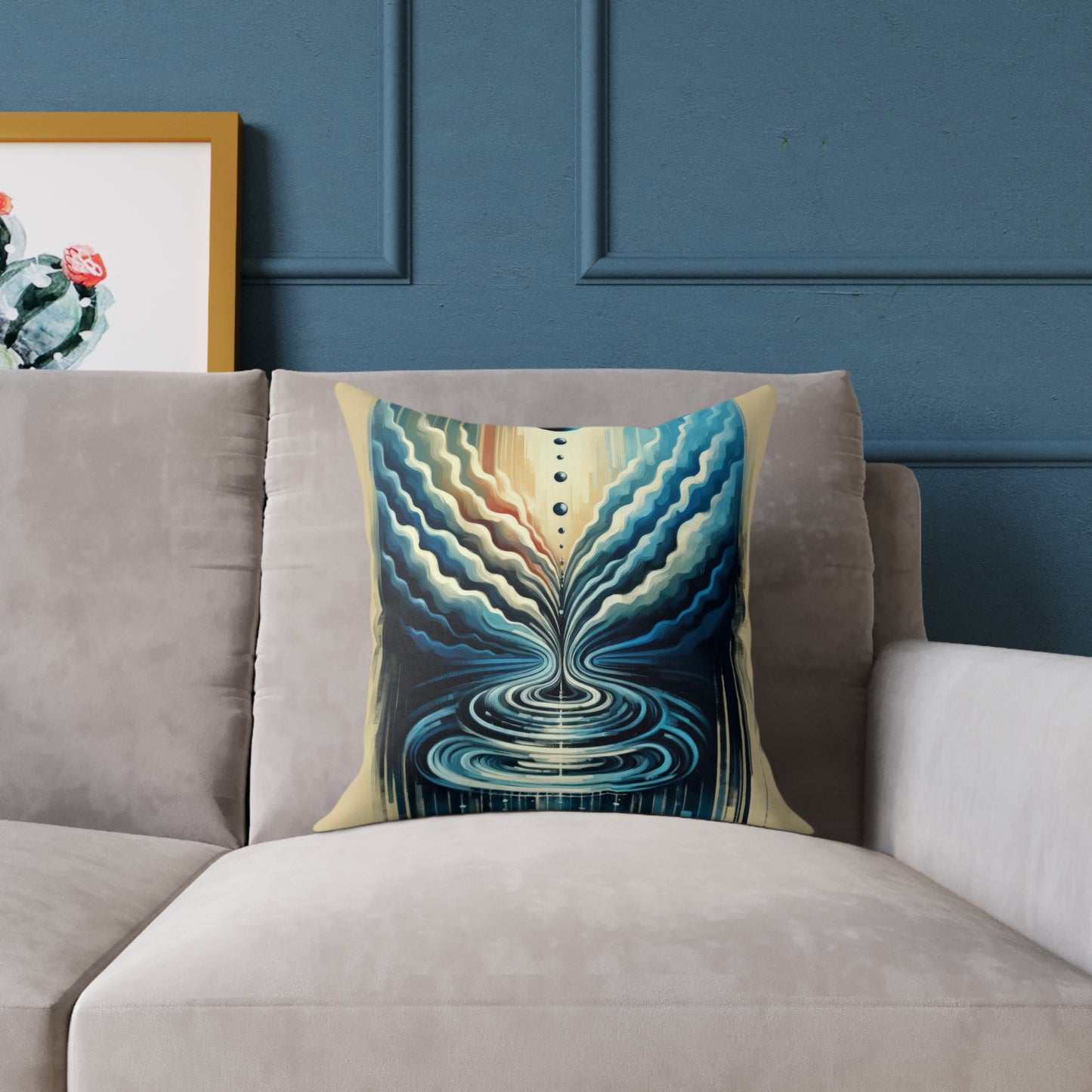 Ripple Effect Abstract Spun Polyester Pillow