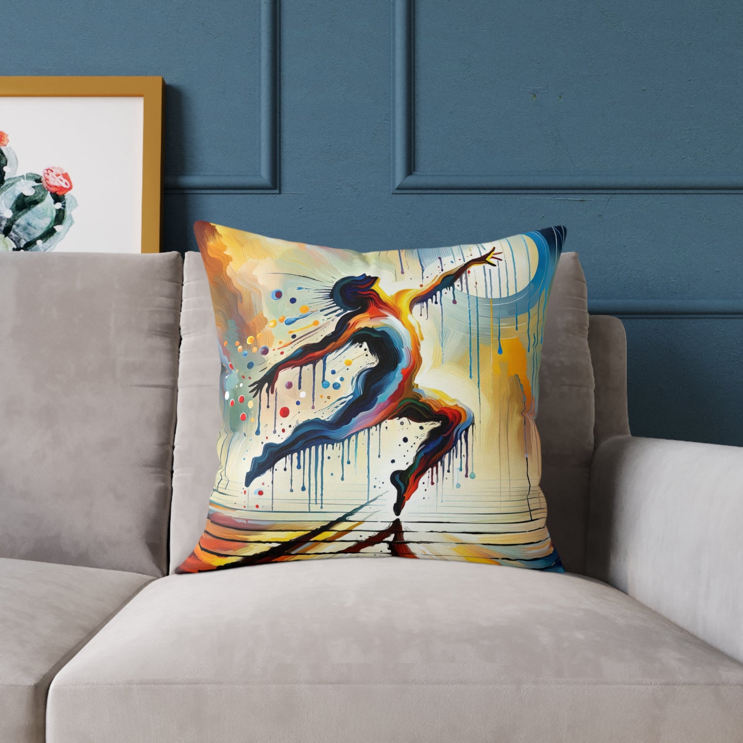 Expressive Dance Reflection Spun Polyester Pillow