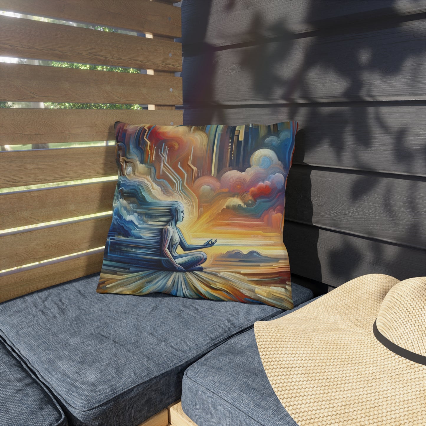 Eternal Digital Meditation Outdoor Pillows