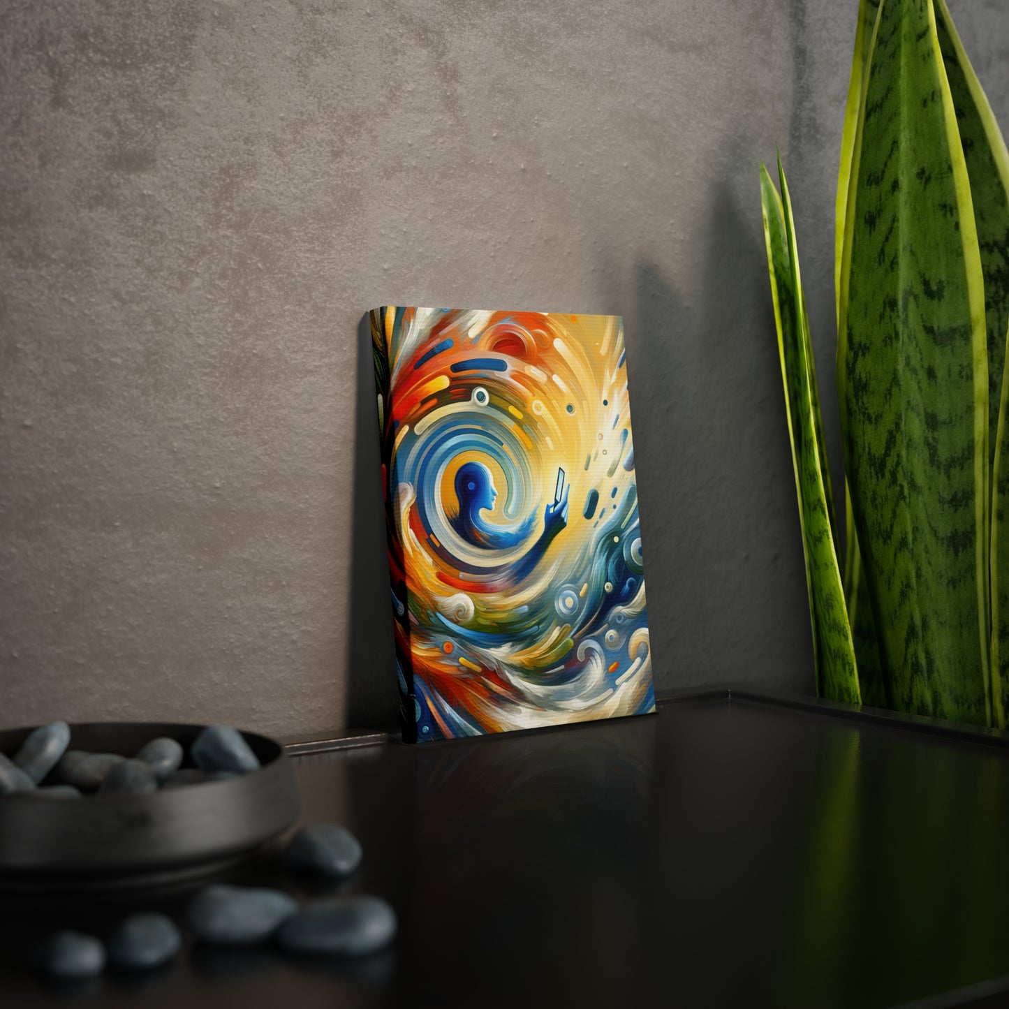 Swipe Connection Tachism Canvas Photo Tile