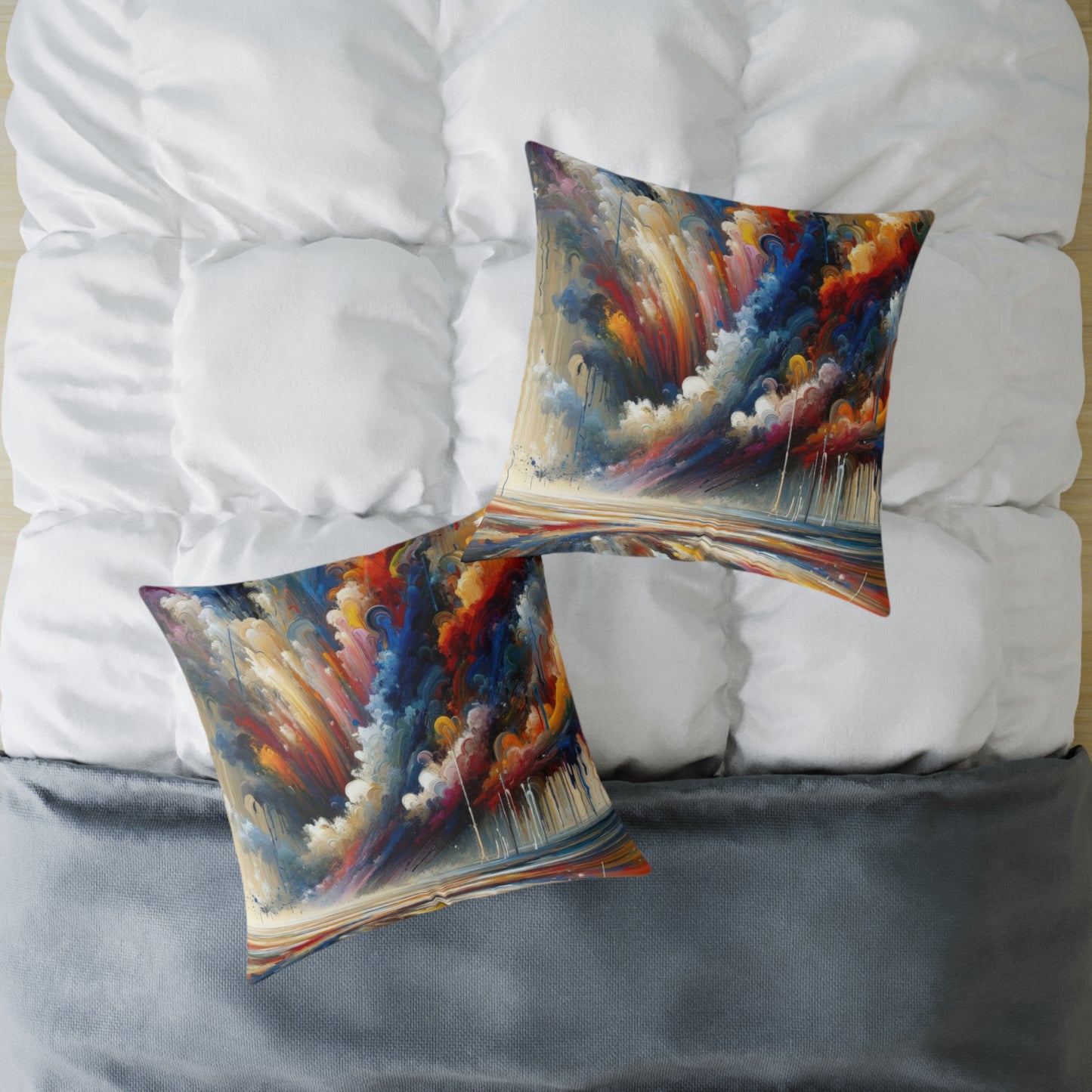 Grandiose Transformation Tachism Spun Polyester Pillow