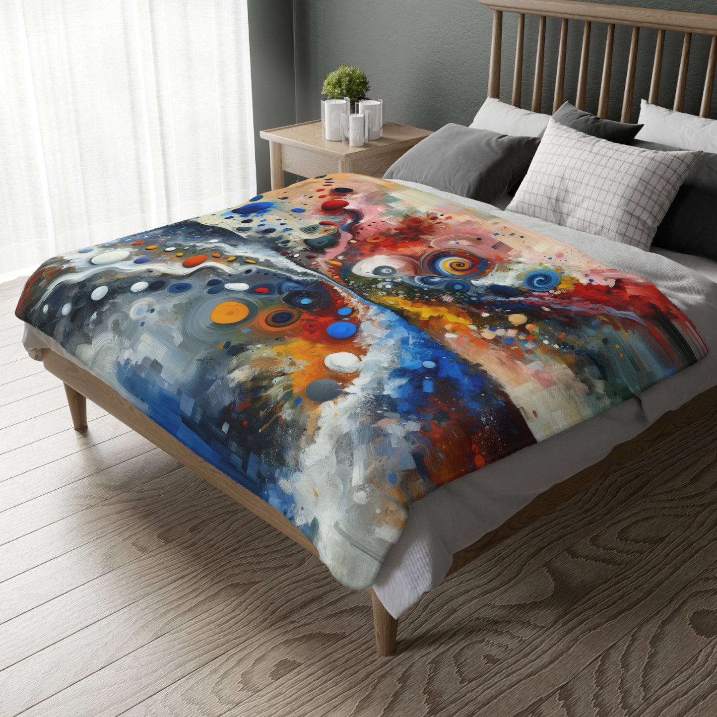 Unity Duality Abstraction Velveteen Microfiber Blanket (Two-sided print)