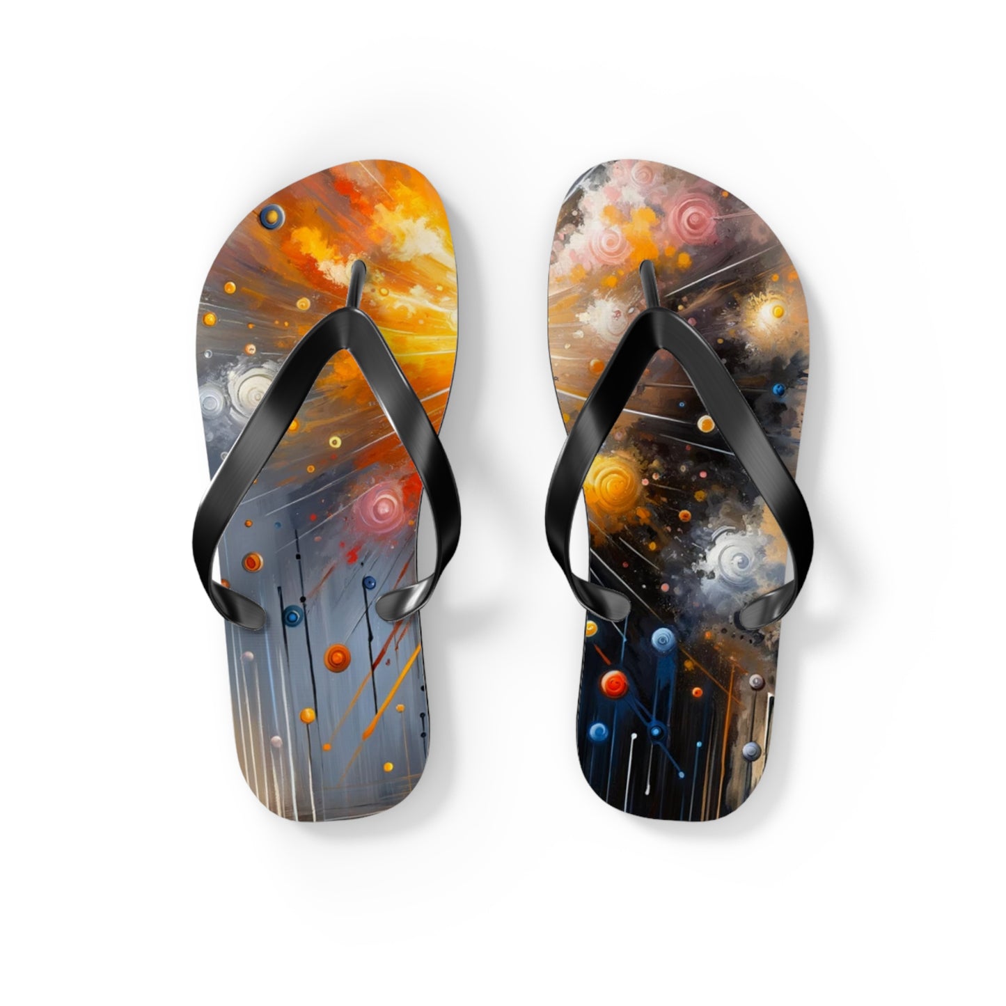 Luminous Abstract Tachism Flip Flops