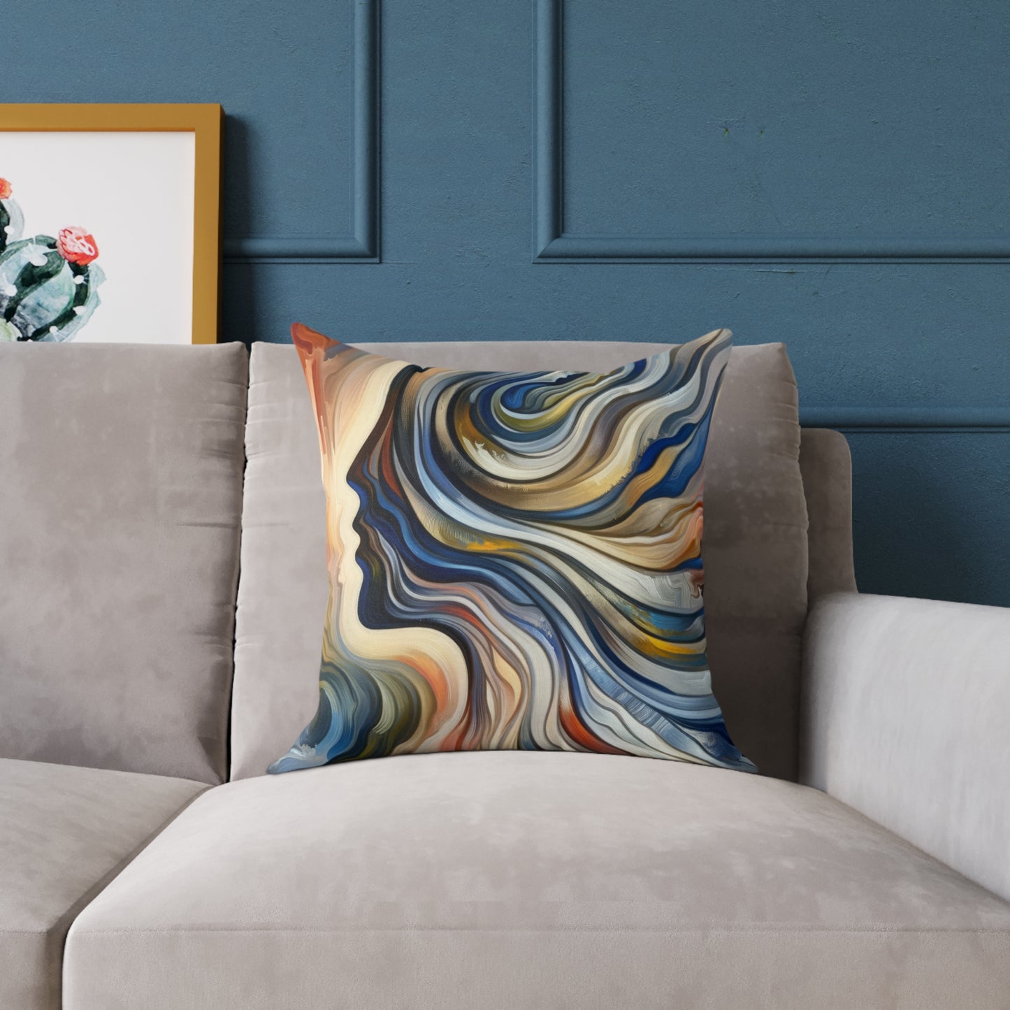 Diplomatic Emotional Currents Spun Polyester Pillow