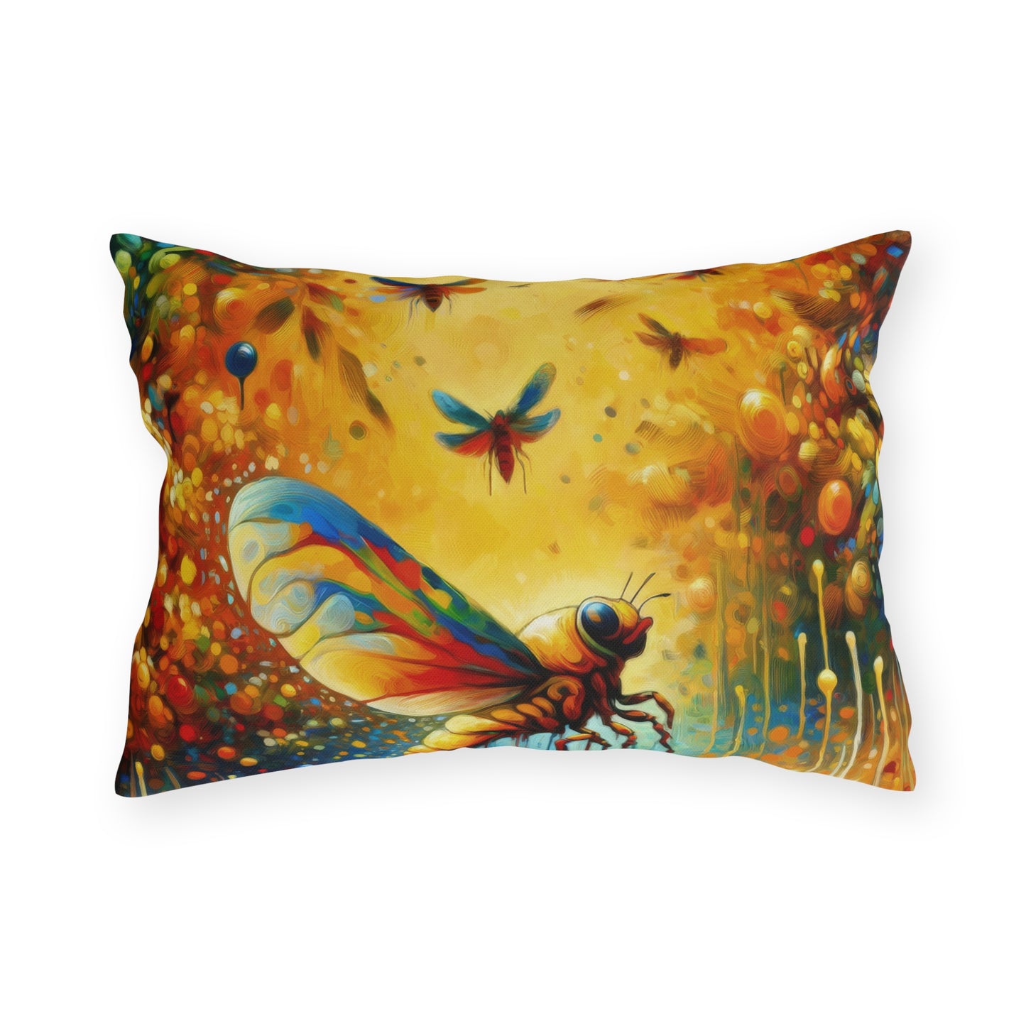 Seasonal Cicada Vibrance Outdoor Pillows