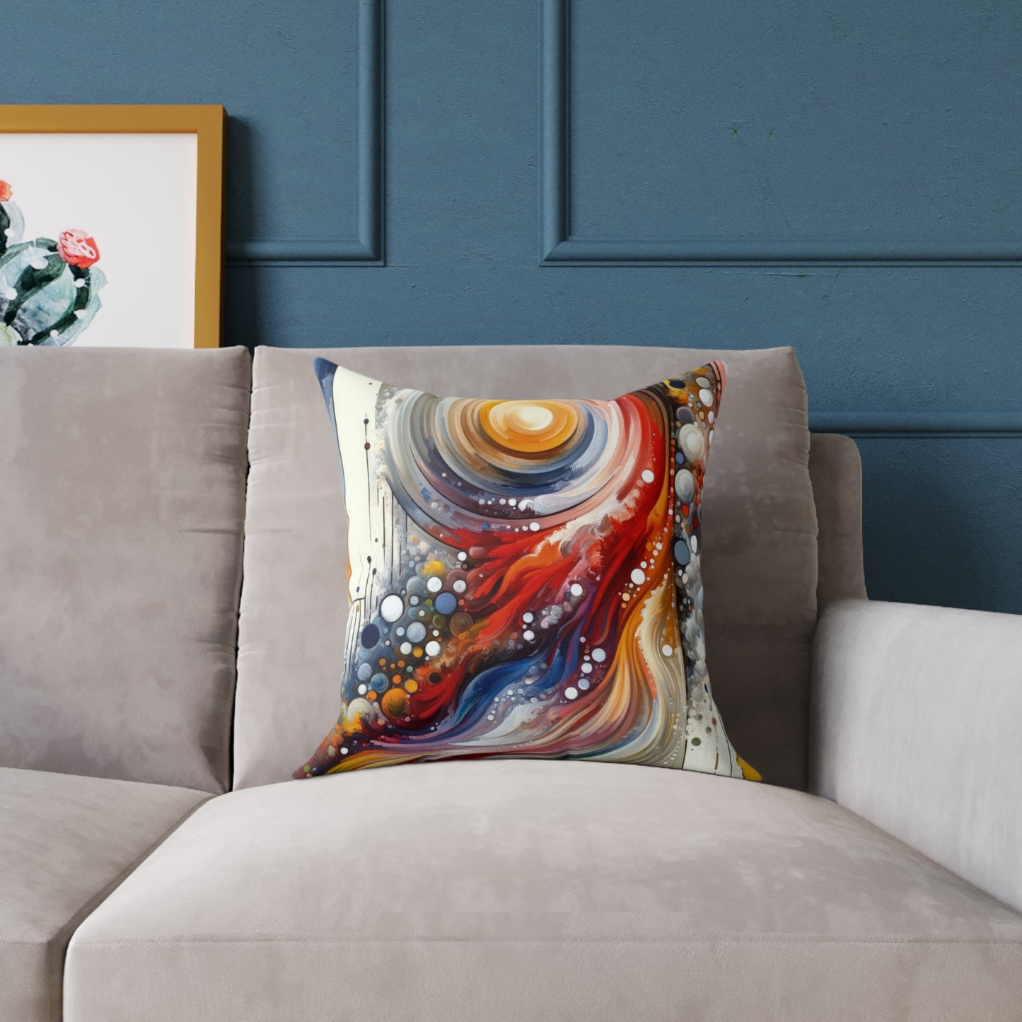 Harmonic Swirl Elegance Spun Polyester Pillow