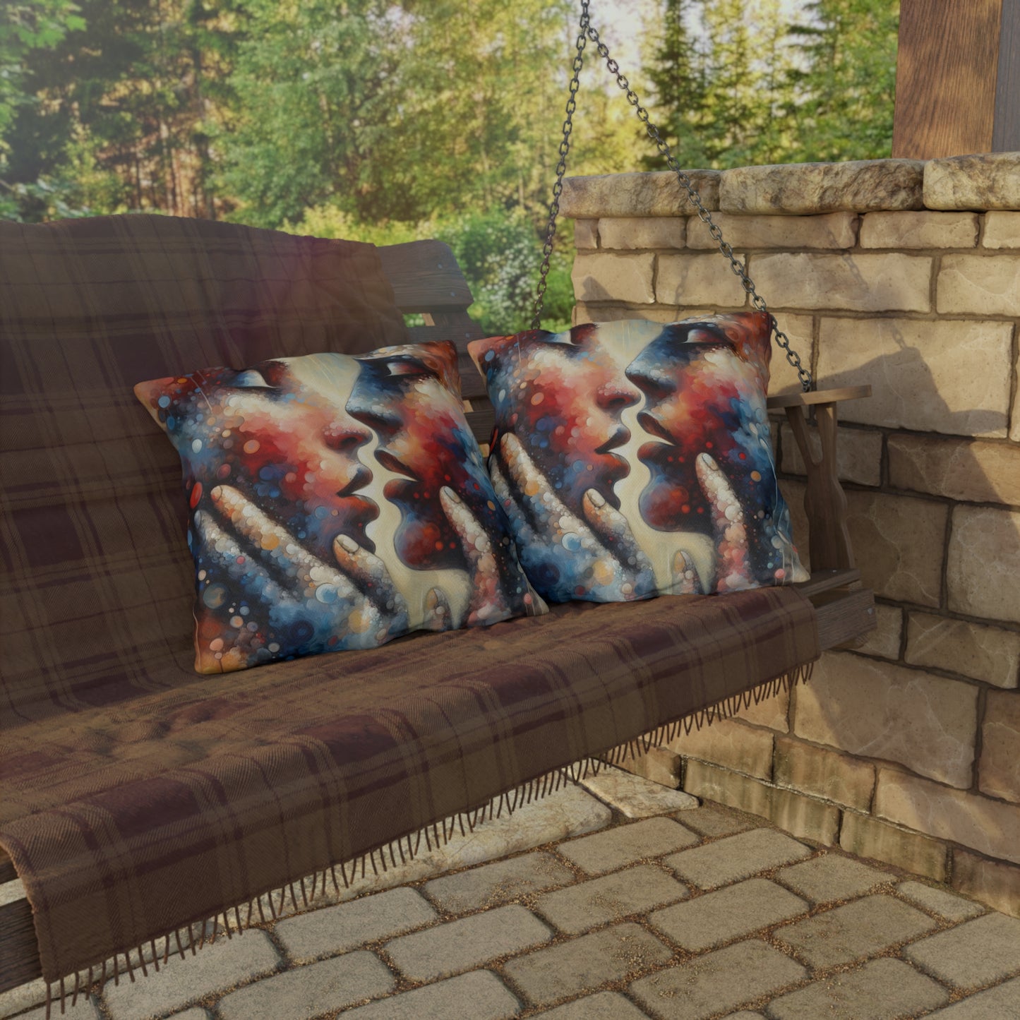 Dialogue Trust Tachism Outdoor Pillows