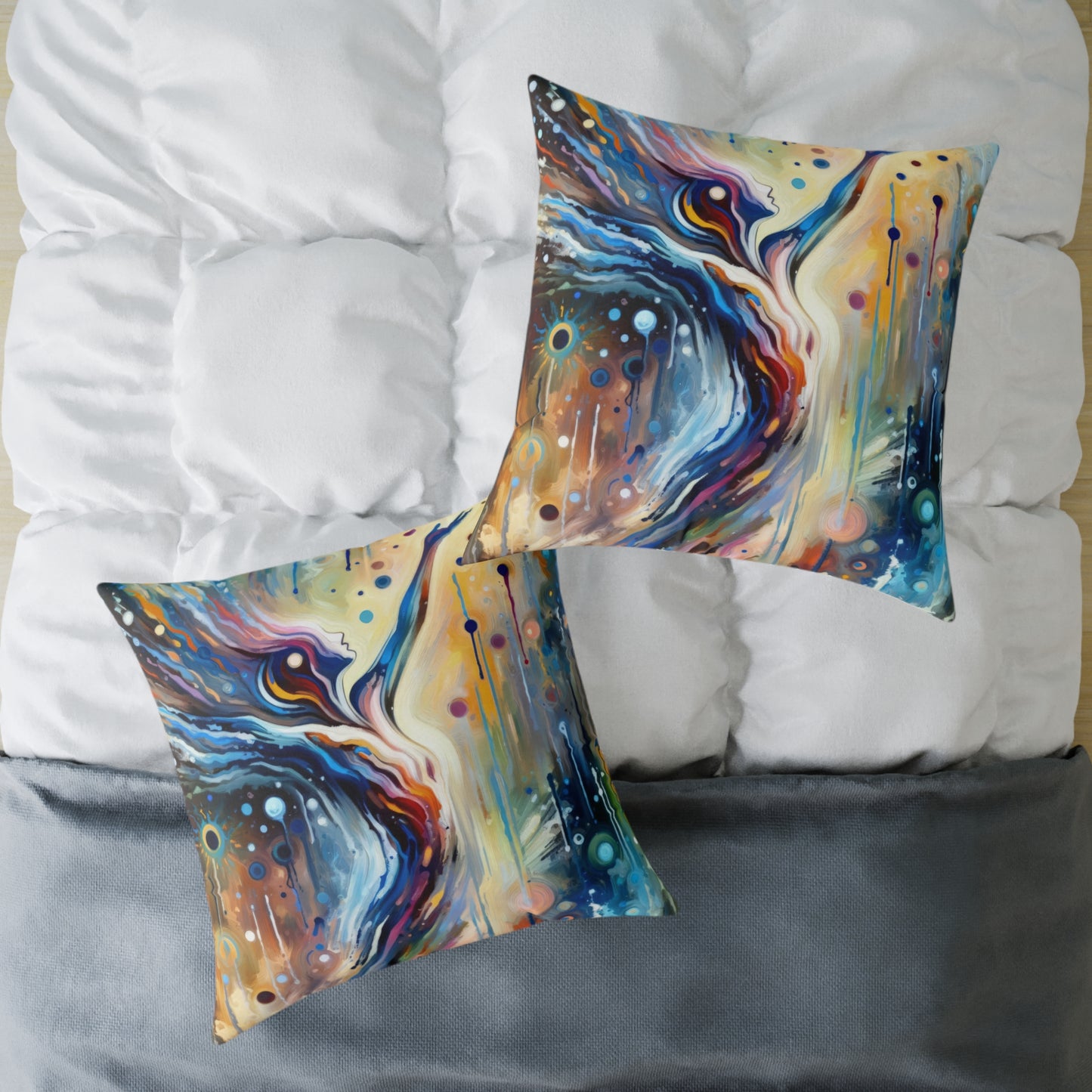 Journey Embrace Tachism Spun Polyester Pillow