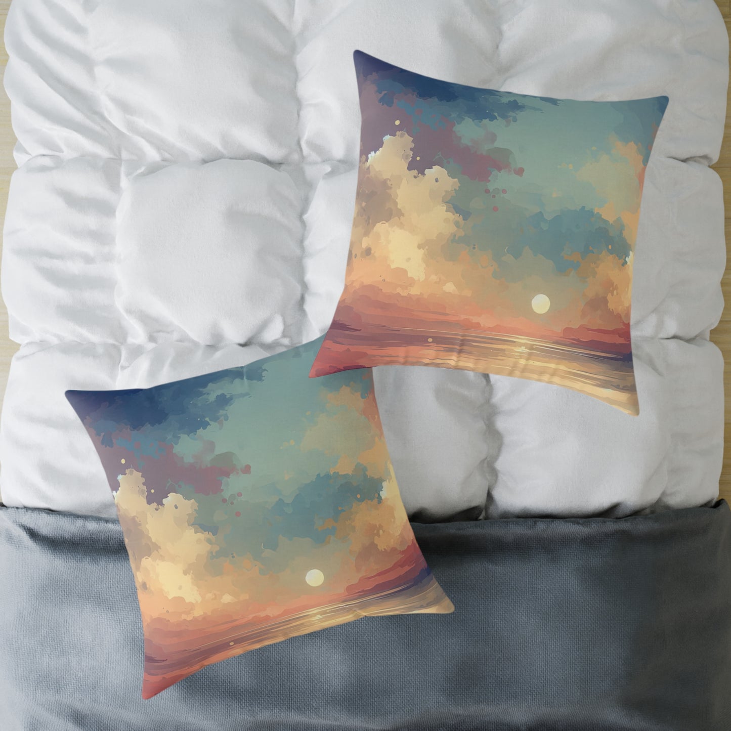 Dusky Sky Glow Spun Polyester Pillow