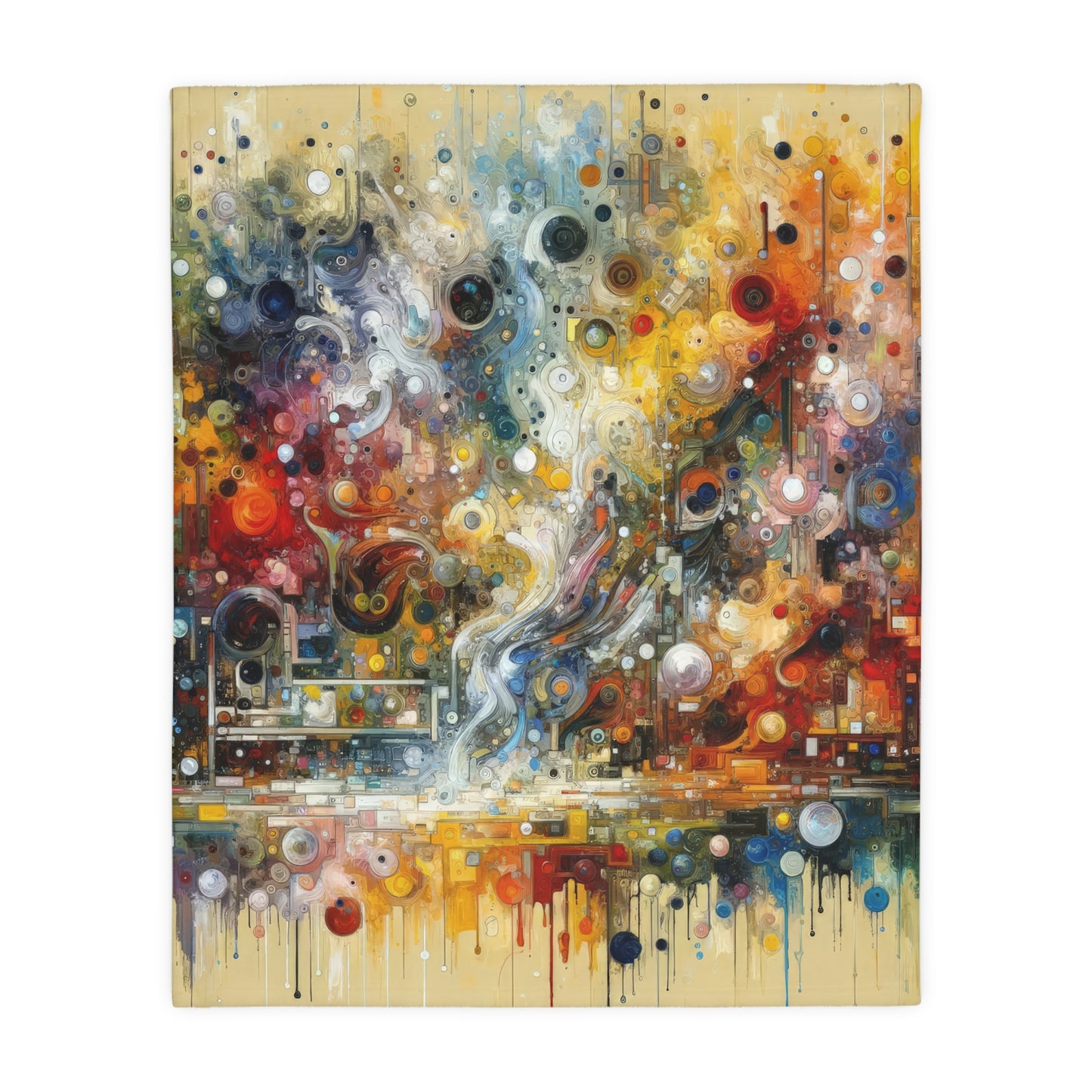 Perception Mosaic Abstract Velveteen Microfiber Blanket (Two-sided print)