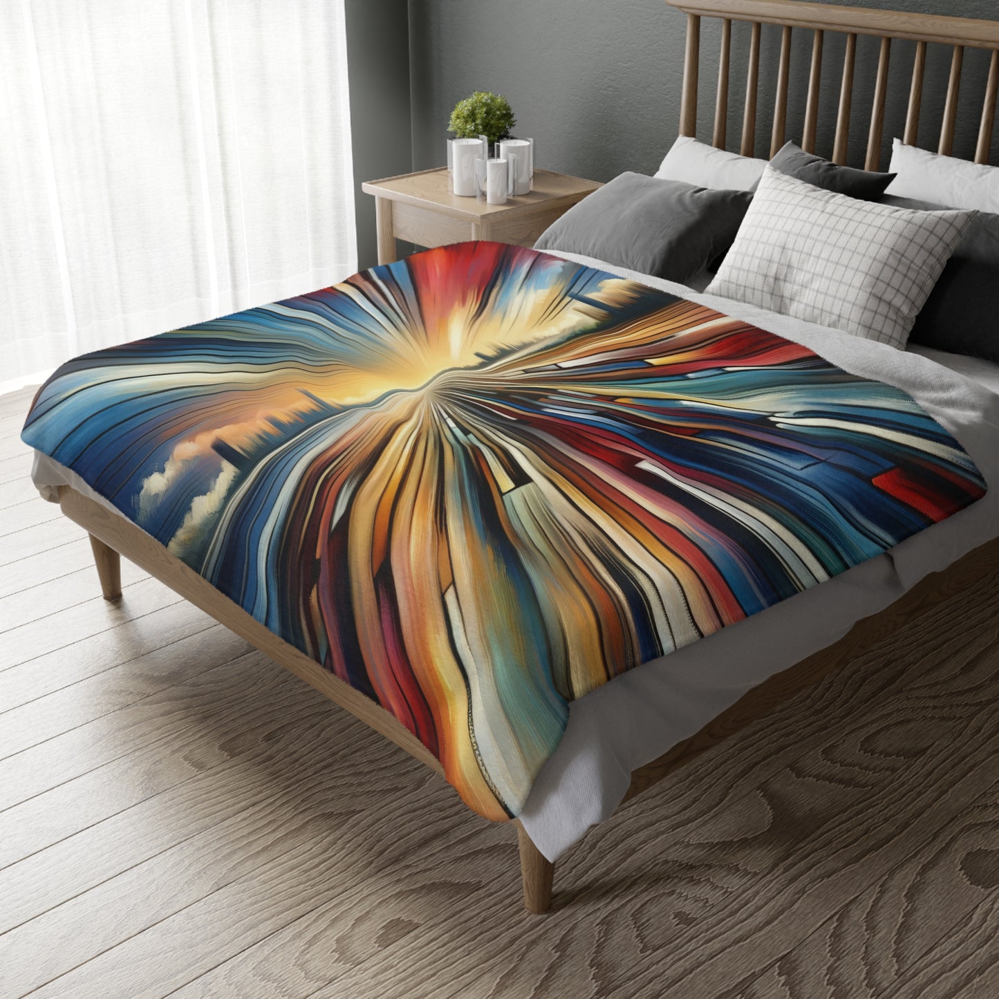 Strategic Horizon Tachism Velveteen Microfiber Blanket (Two-sided print)